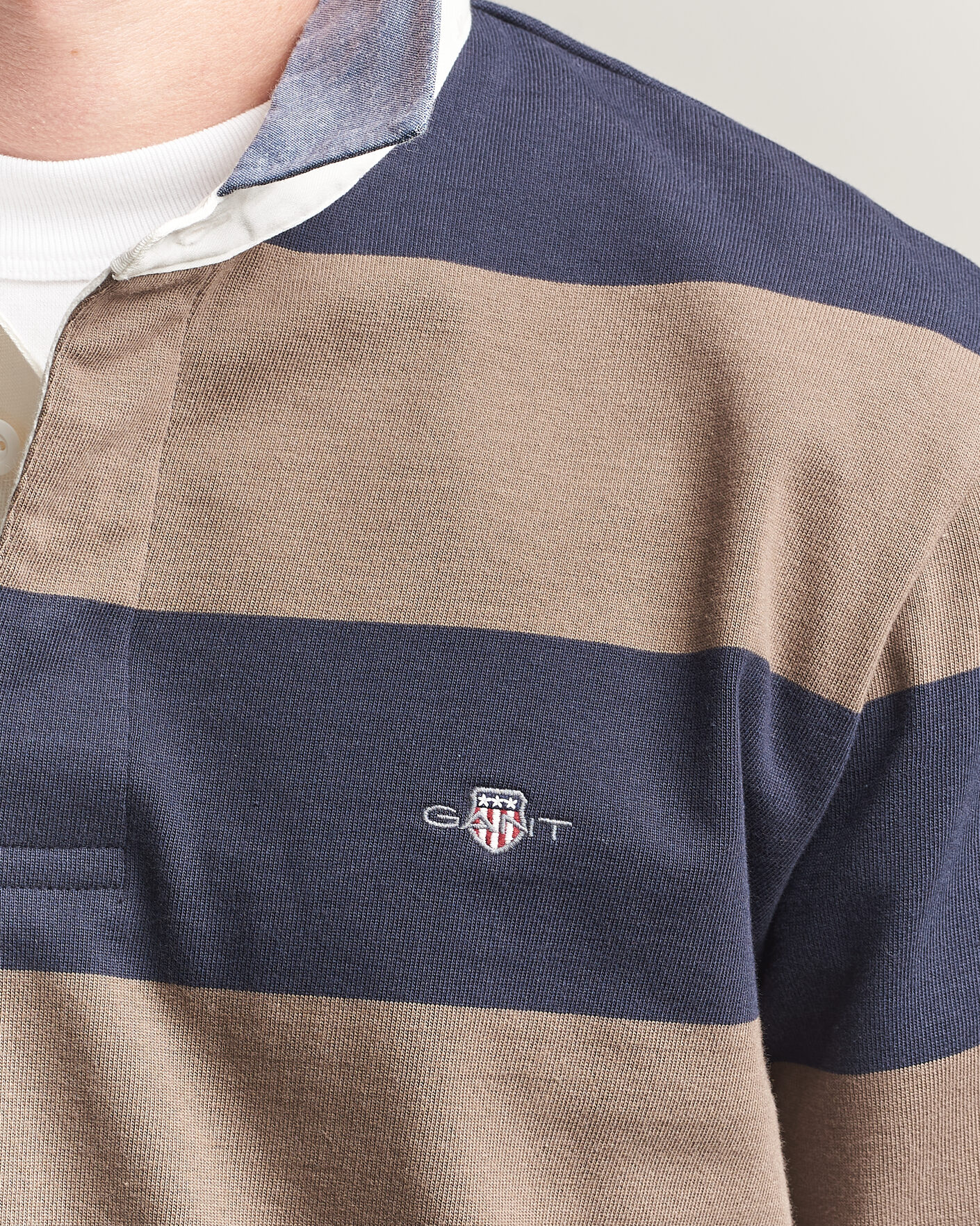 Mies | Puserot | Gant | Chambray Barstriped Rugger Faded Taupe