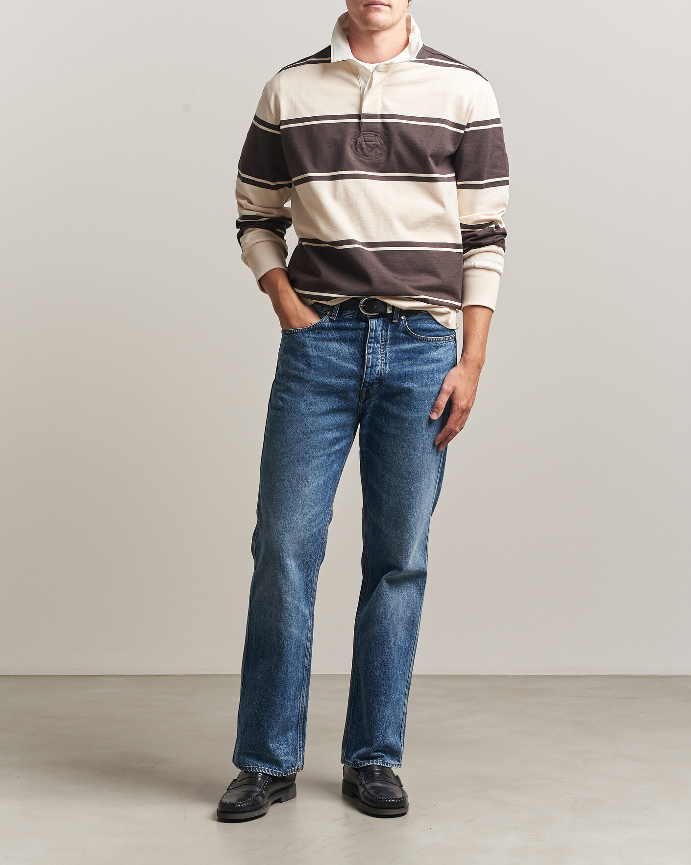Mies | Puserot | Gant | Striped Rugger Charred Wood Brown