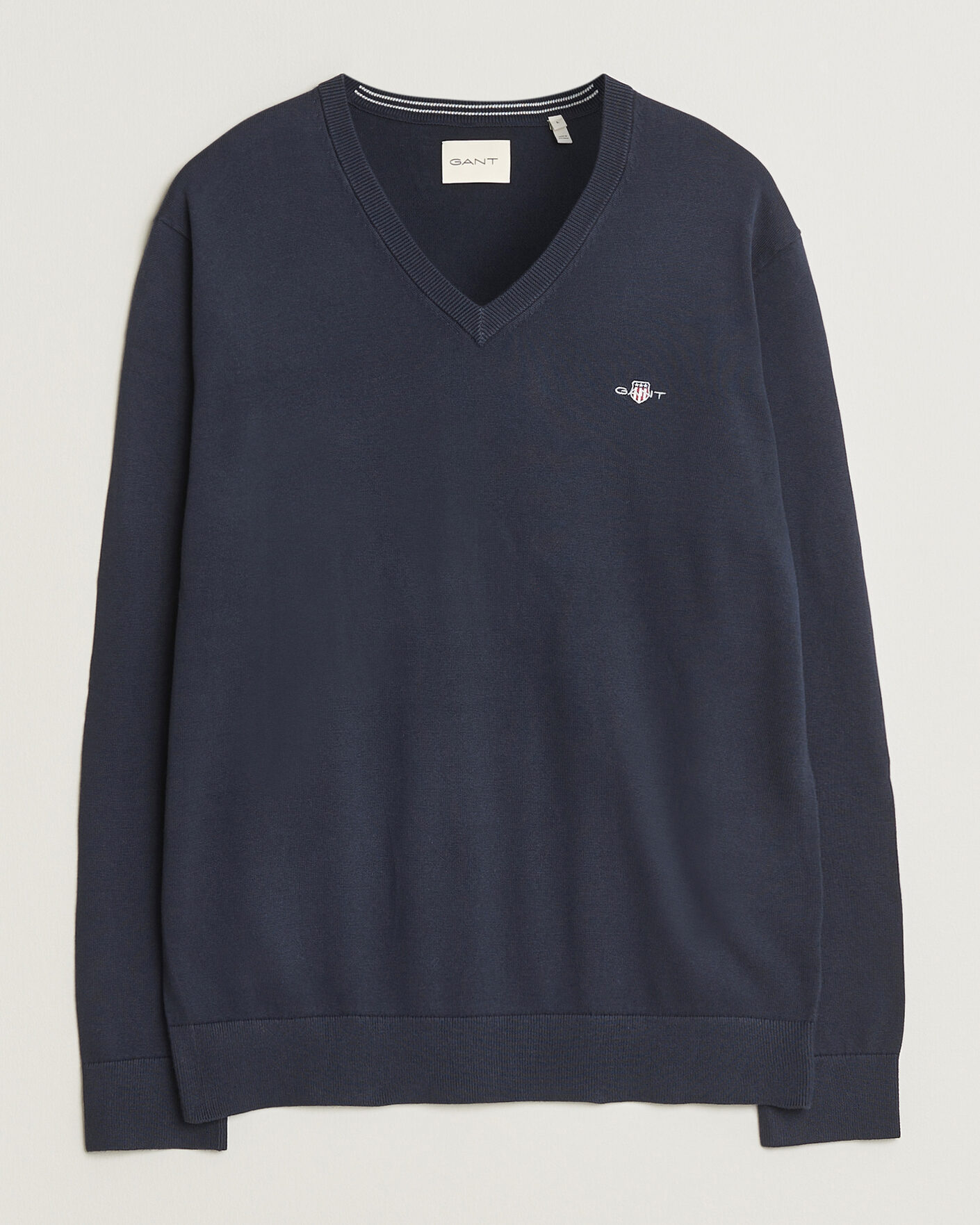 Mies | Puserot | Gant | Classic Cotton V-Neck Evening Blue