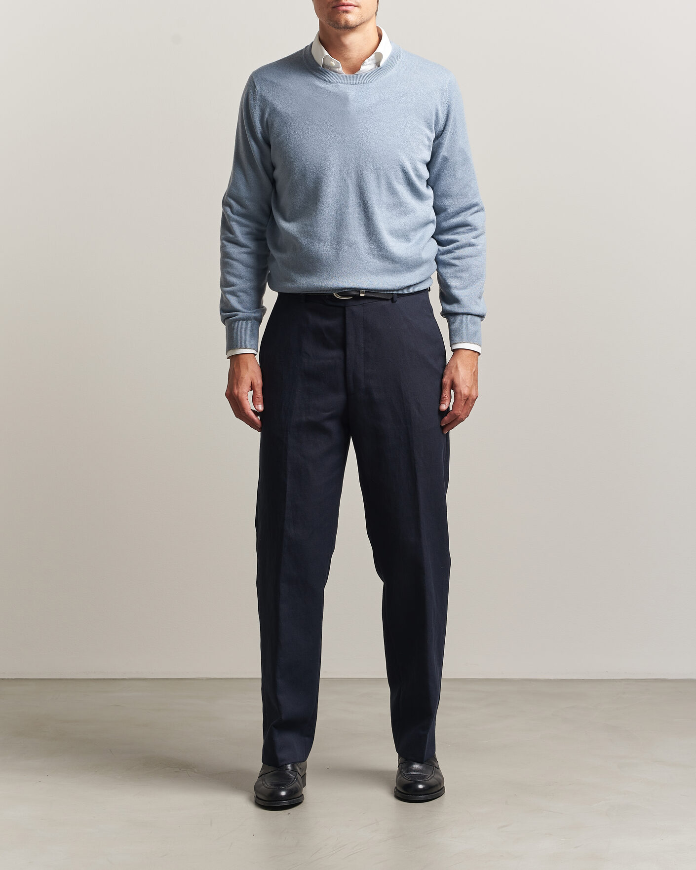 Mies | Puserot | Brunello Cucinelli | 2 Ply Cashmere Pullover Denim Blue