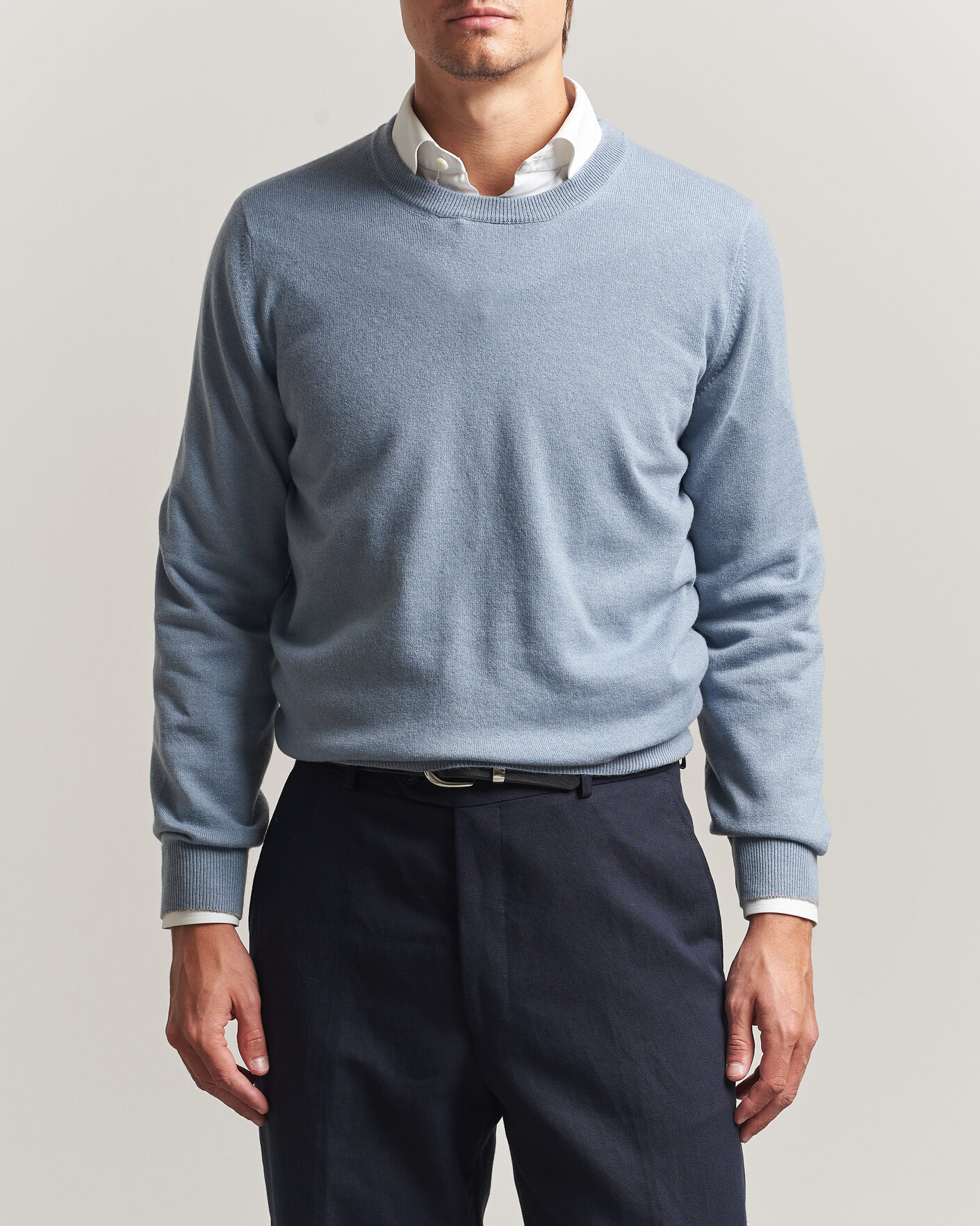 Mies | Puserot | Brunello Cucinelli | 2 Ply Cashmere Pullover Denim Blue
