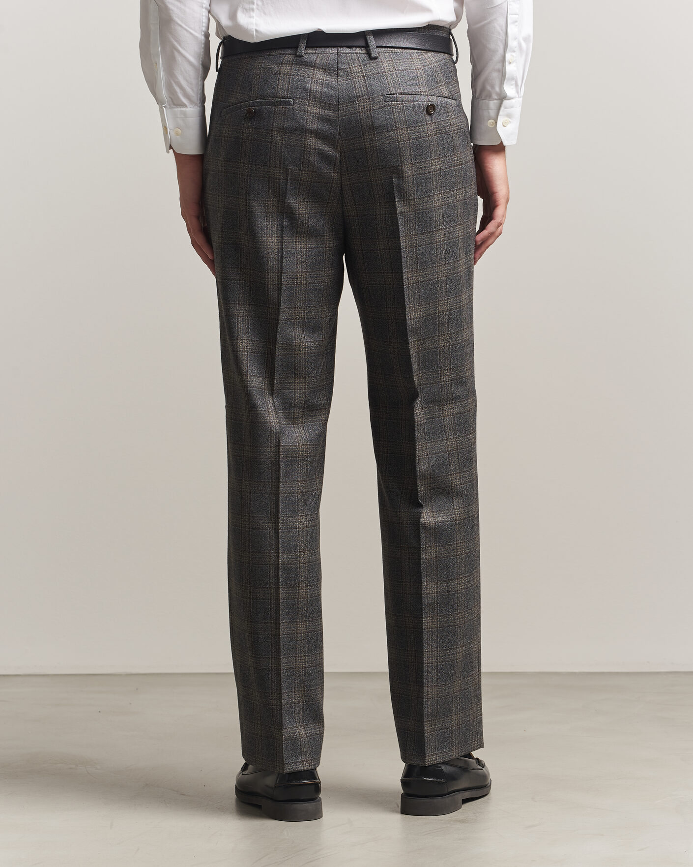 Mies | Housut | Gant | Wool Glencheck Suit Trousers Ceramic Grey