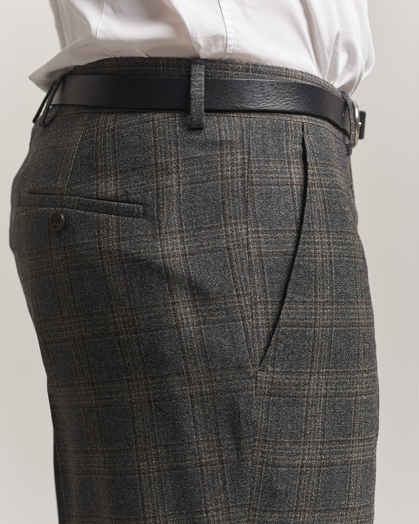 Mies | Housut | Gant | Wool Glencheck Suit Trousers Ceramic Grey