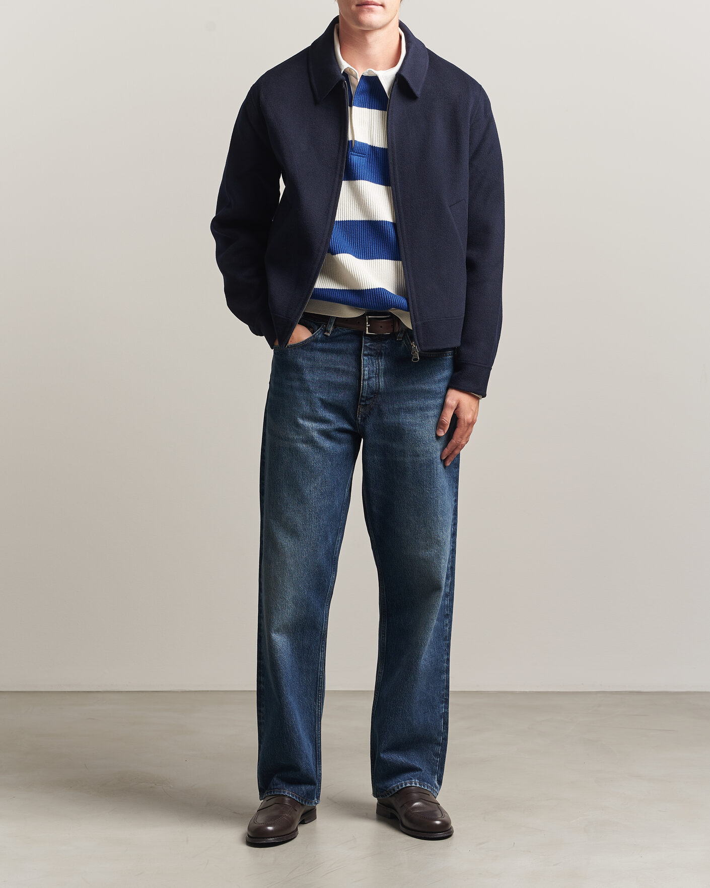 Mies | Takit | Gant | Handstitched Wool/Cashmere Jacket Evening Blue