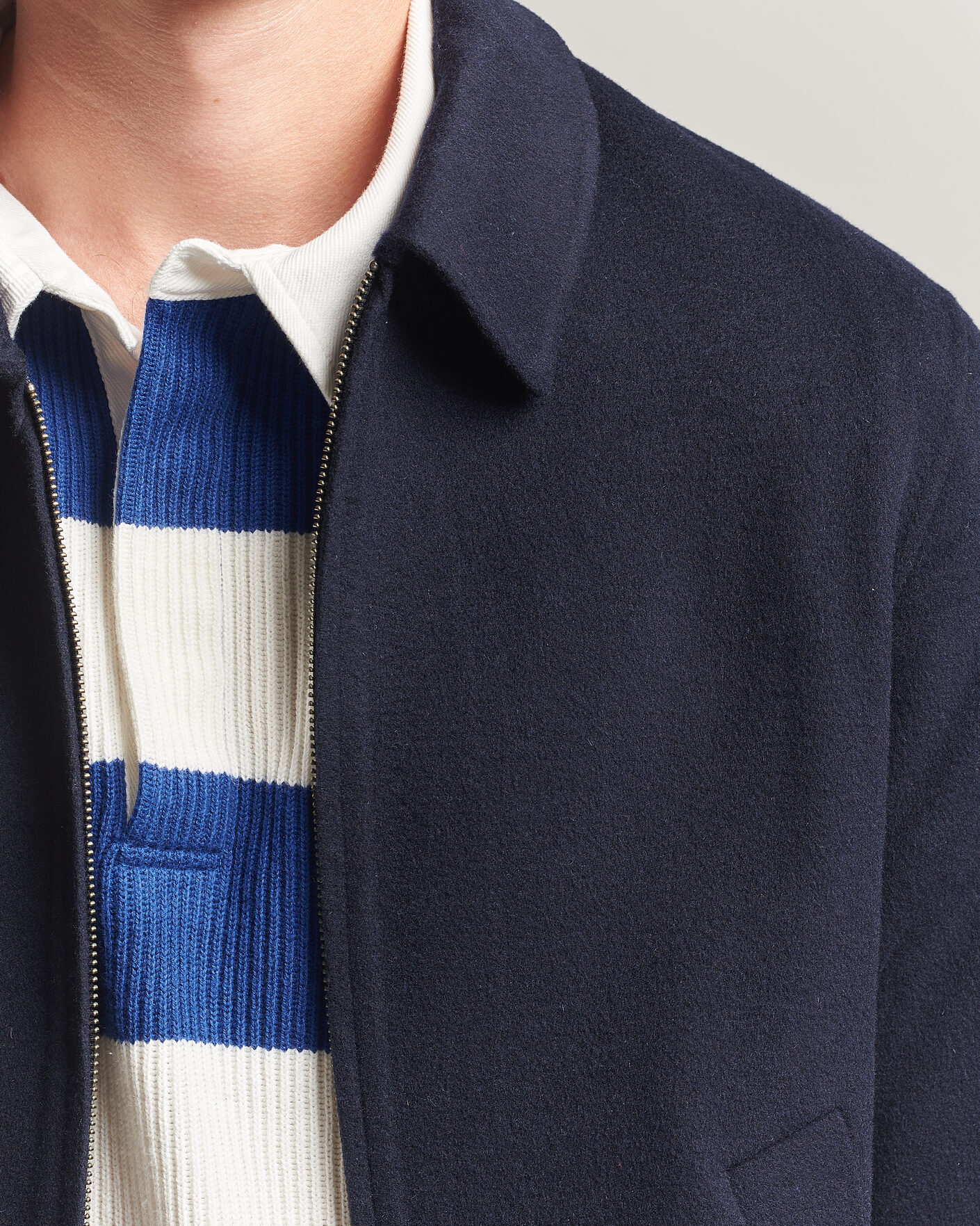 Mies | Takit | Gant | Handstitched Wool/Cashmere Jacket Evening Blue
