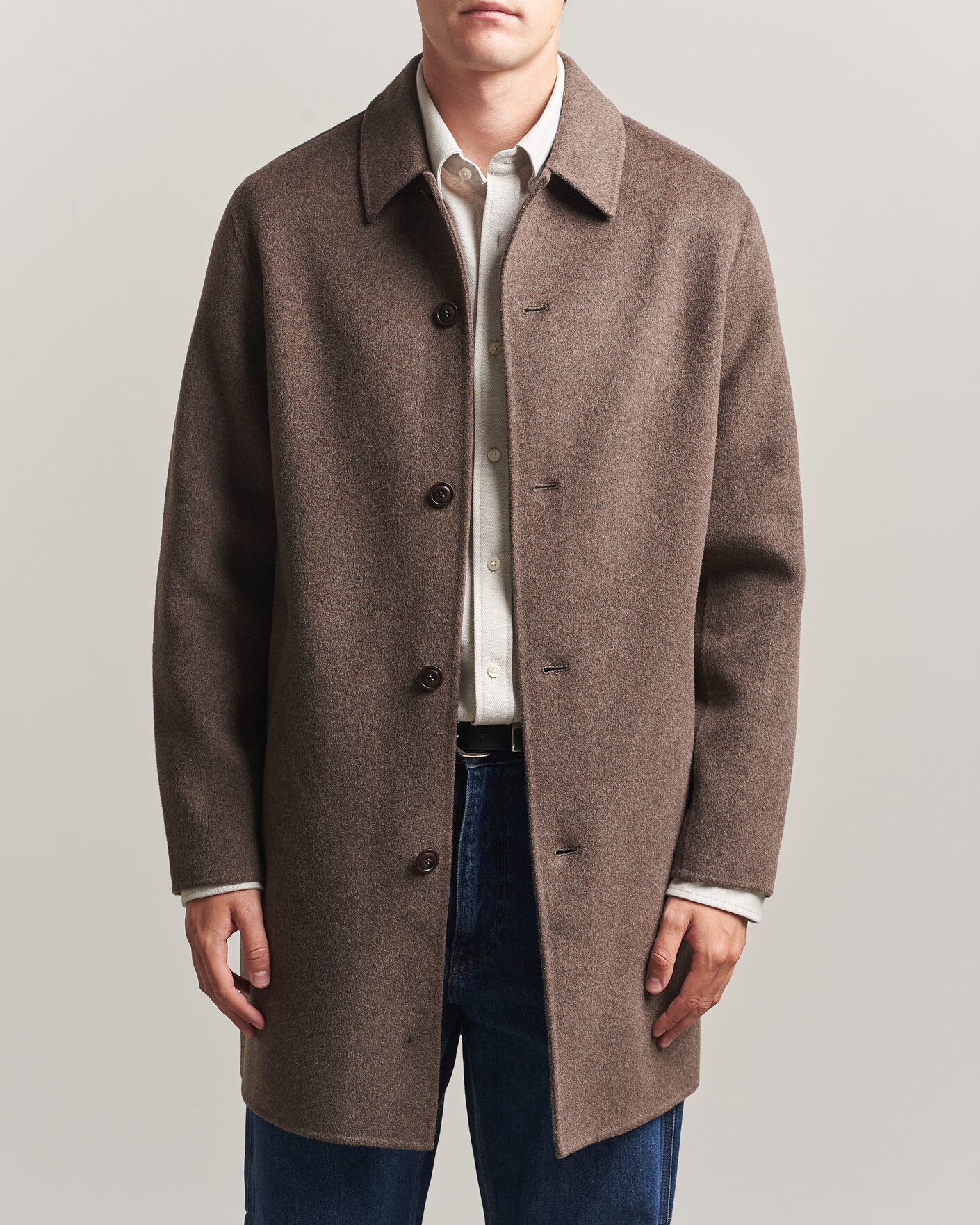 Mies | Takit | Gant | Handstitched Wool/Cashmere Top Coat Shadow Brown