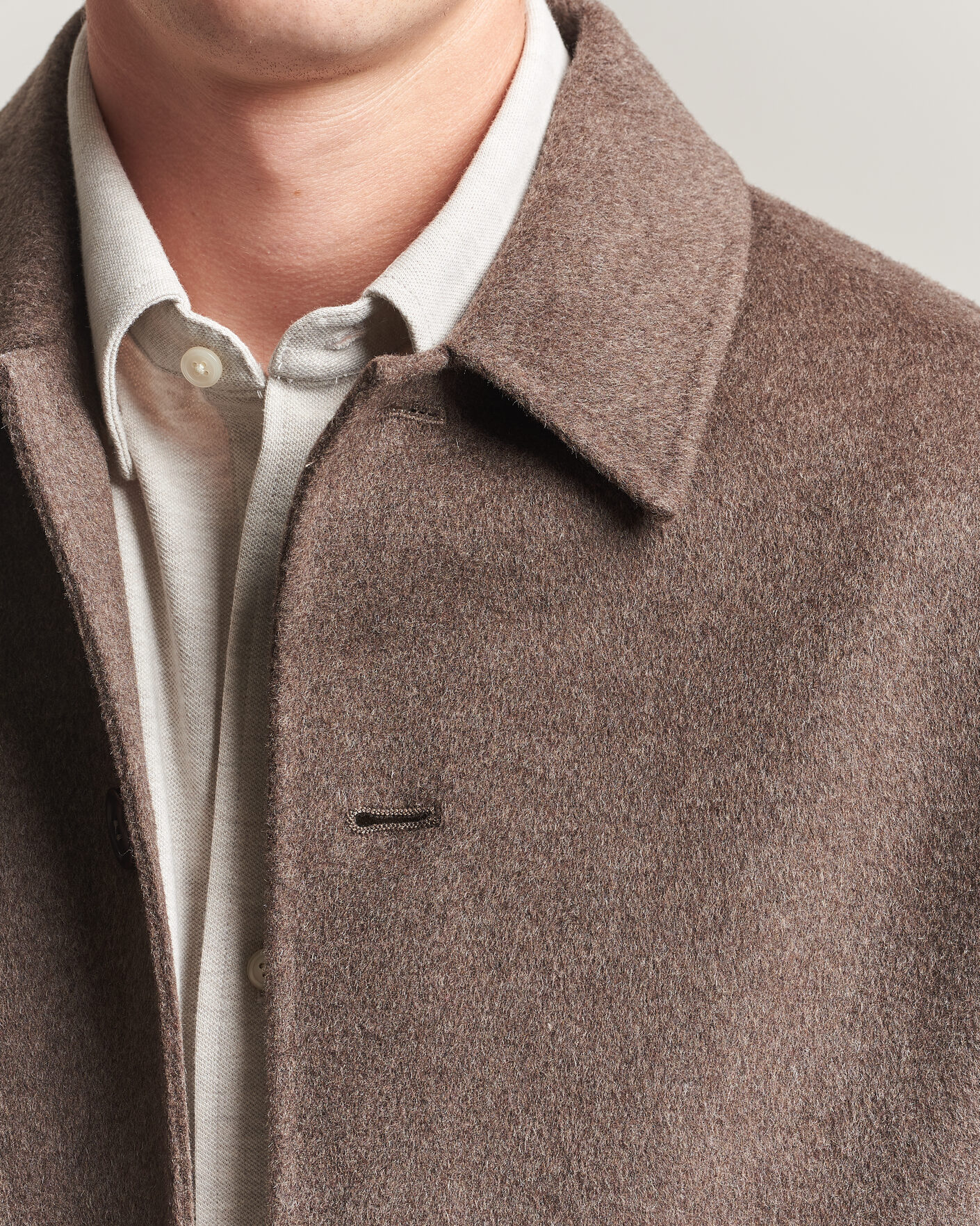 Mies | Takit | Gant | Handstitched Wool/Cashmere Top Coat Shadow Brown