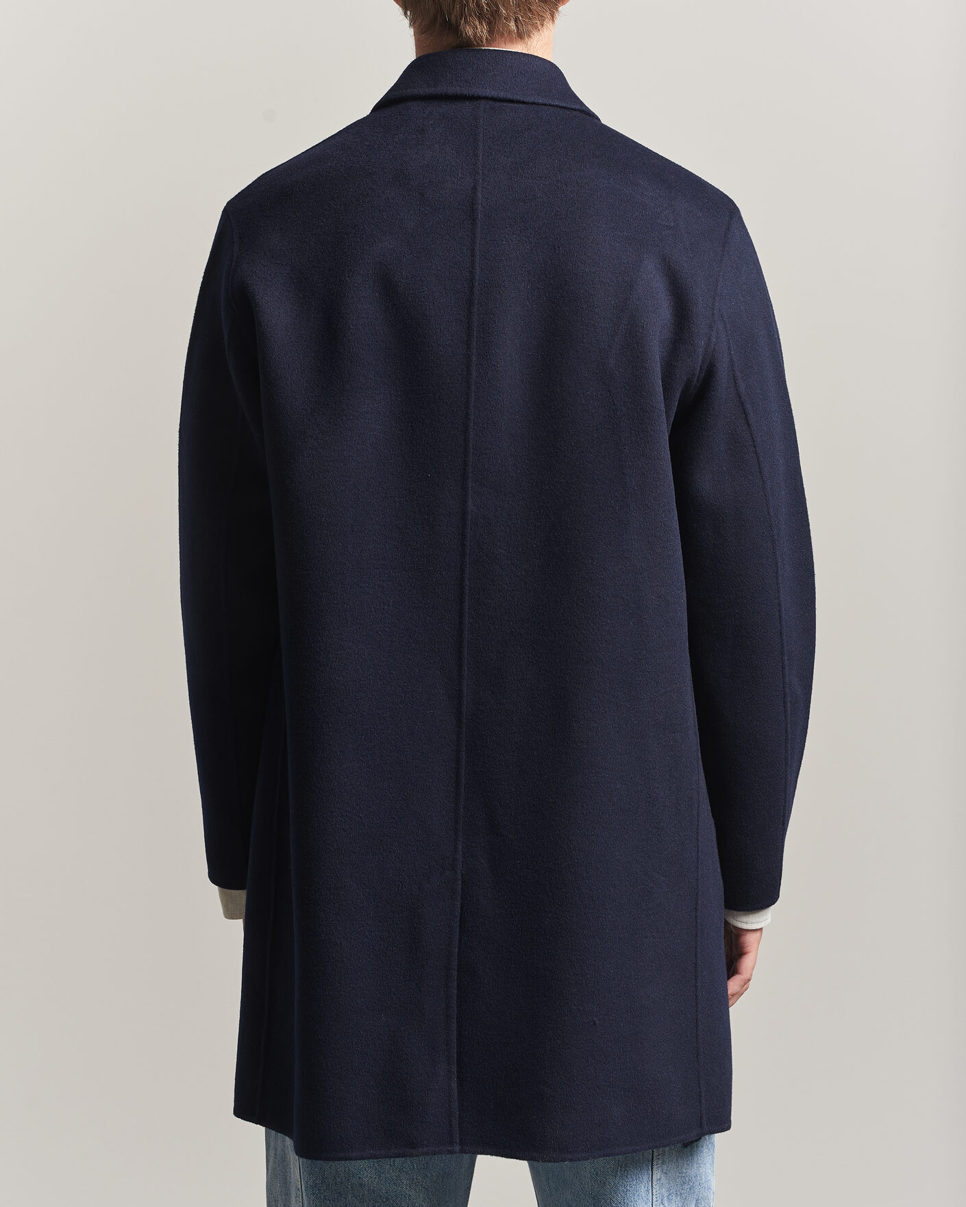 Mies | Takit | Gant | Handstitched Wool/Cashmere Top Coat Evening Blue