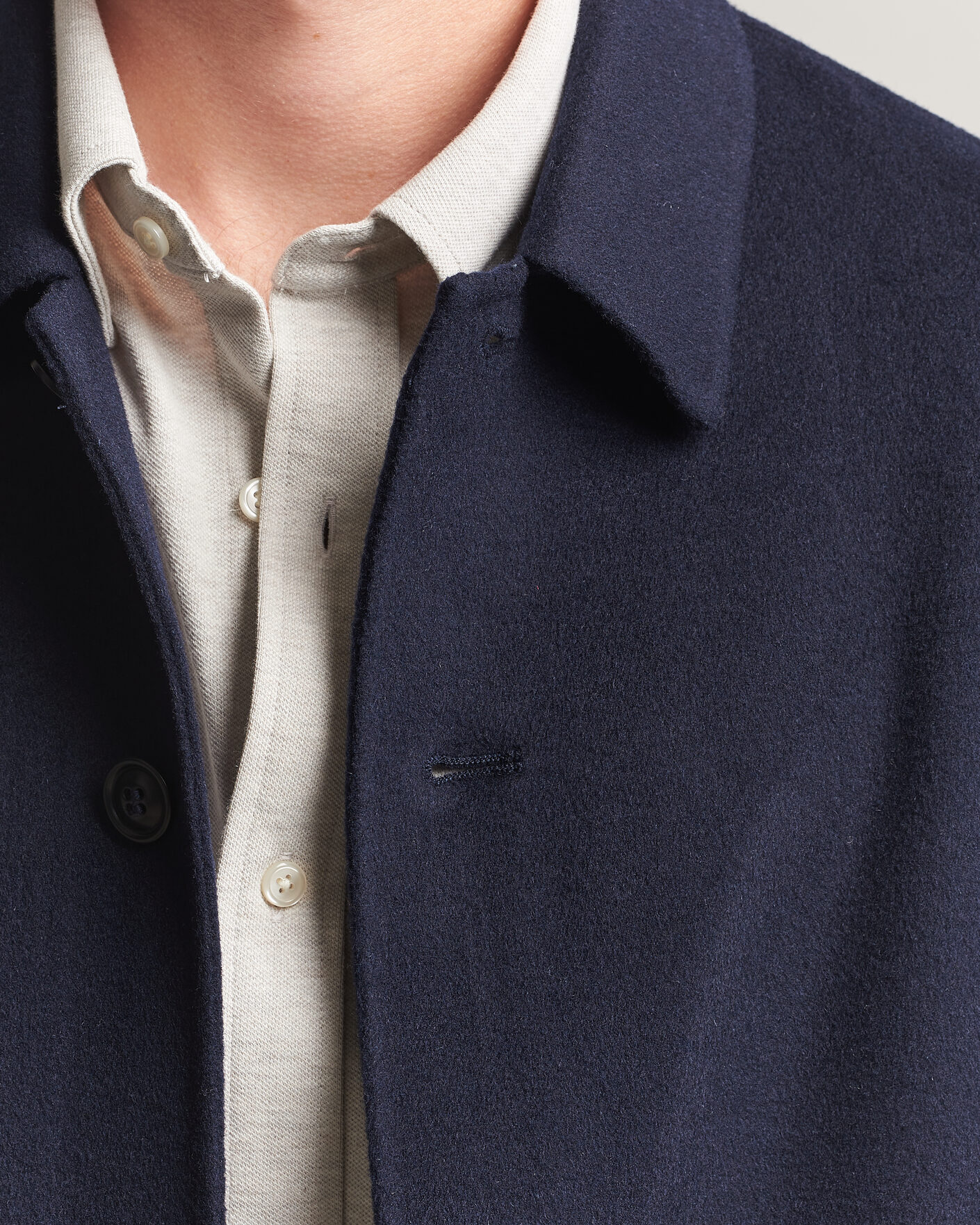 Mies | Takit | Gant | Handstitched Wool/Cashmere Top Coat Evening Blue
