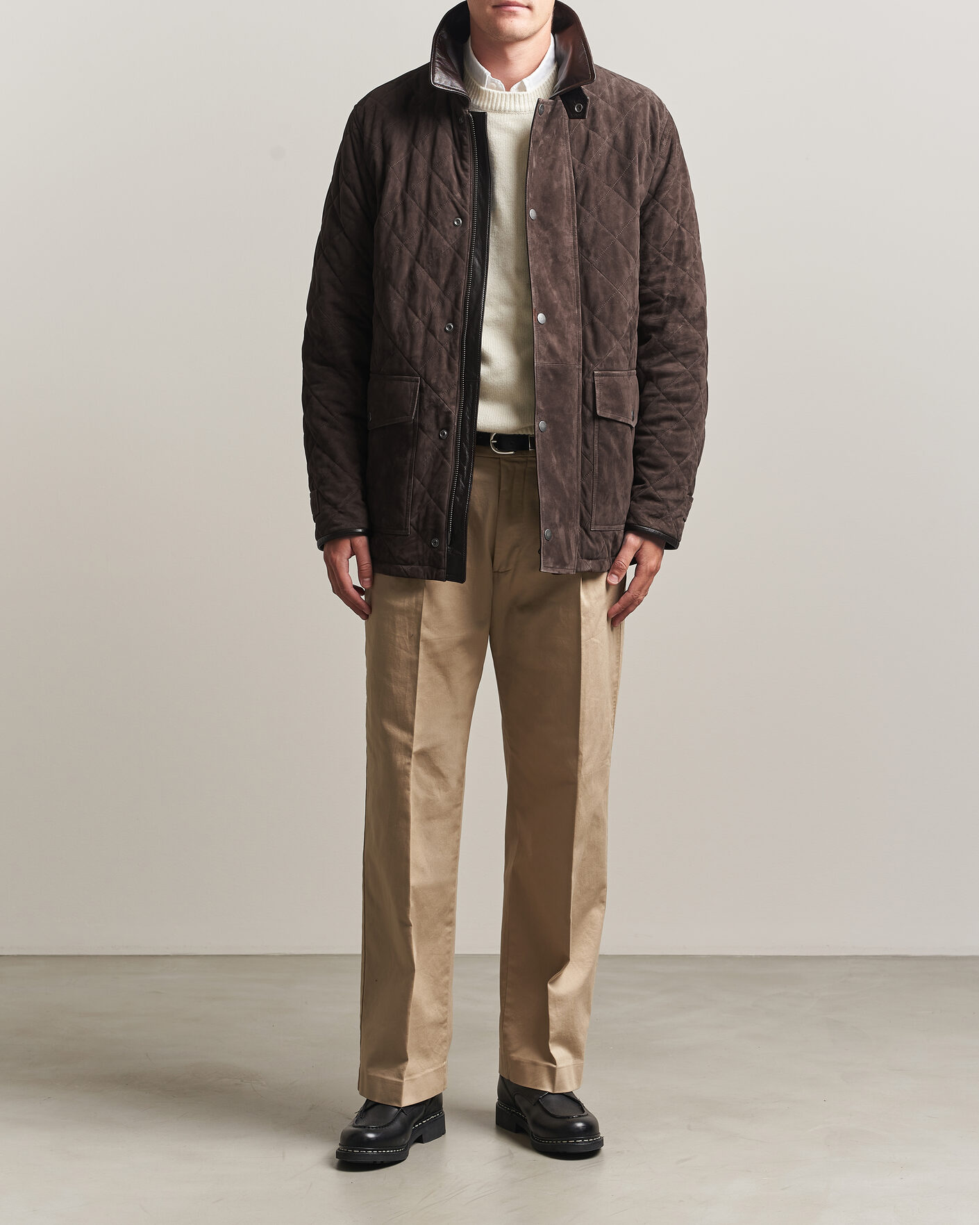 Mies | Takit | Gant | Quilted Suede Jacket Black Brown