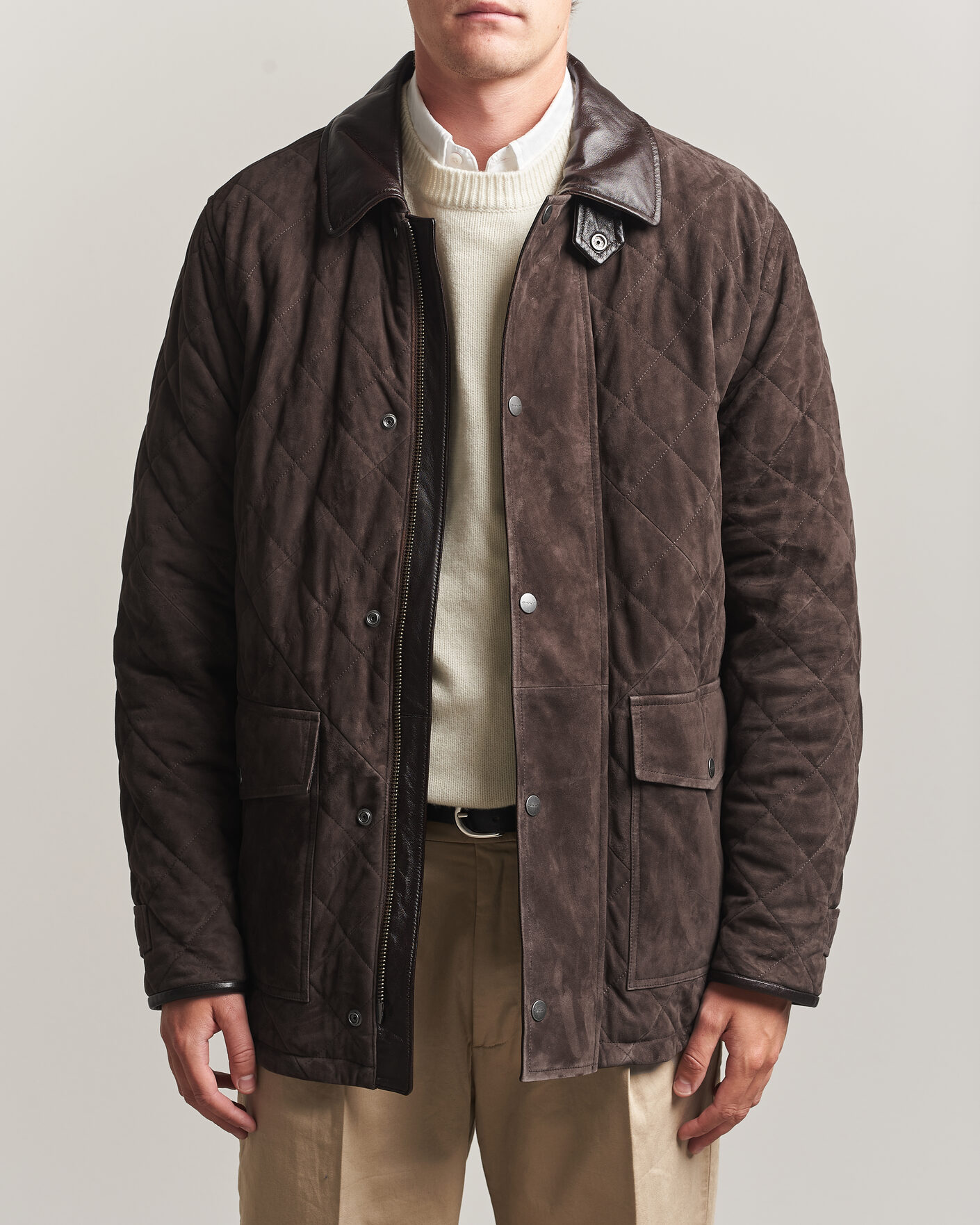 Mies | Takit | Gant | Quilted Suede Jacket Black Brown