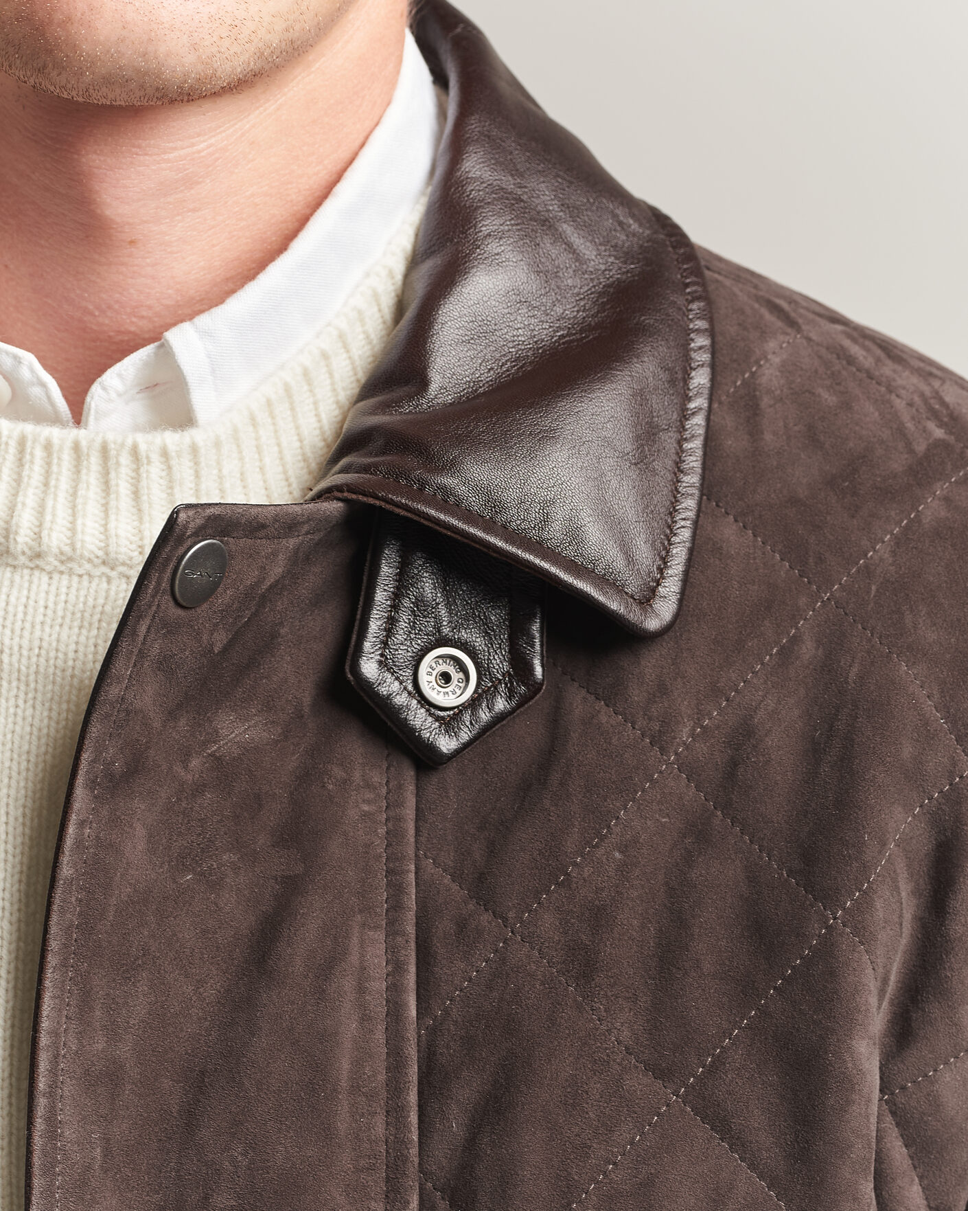 Mies | Takit | Gant | Quilted Suede Jacket Black Brown