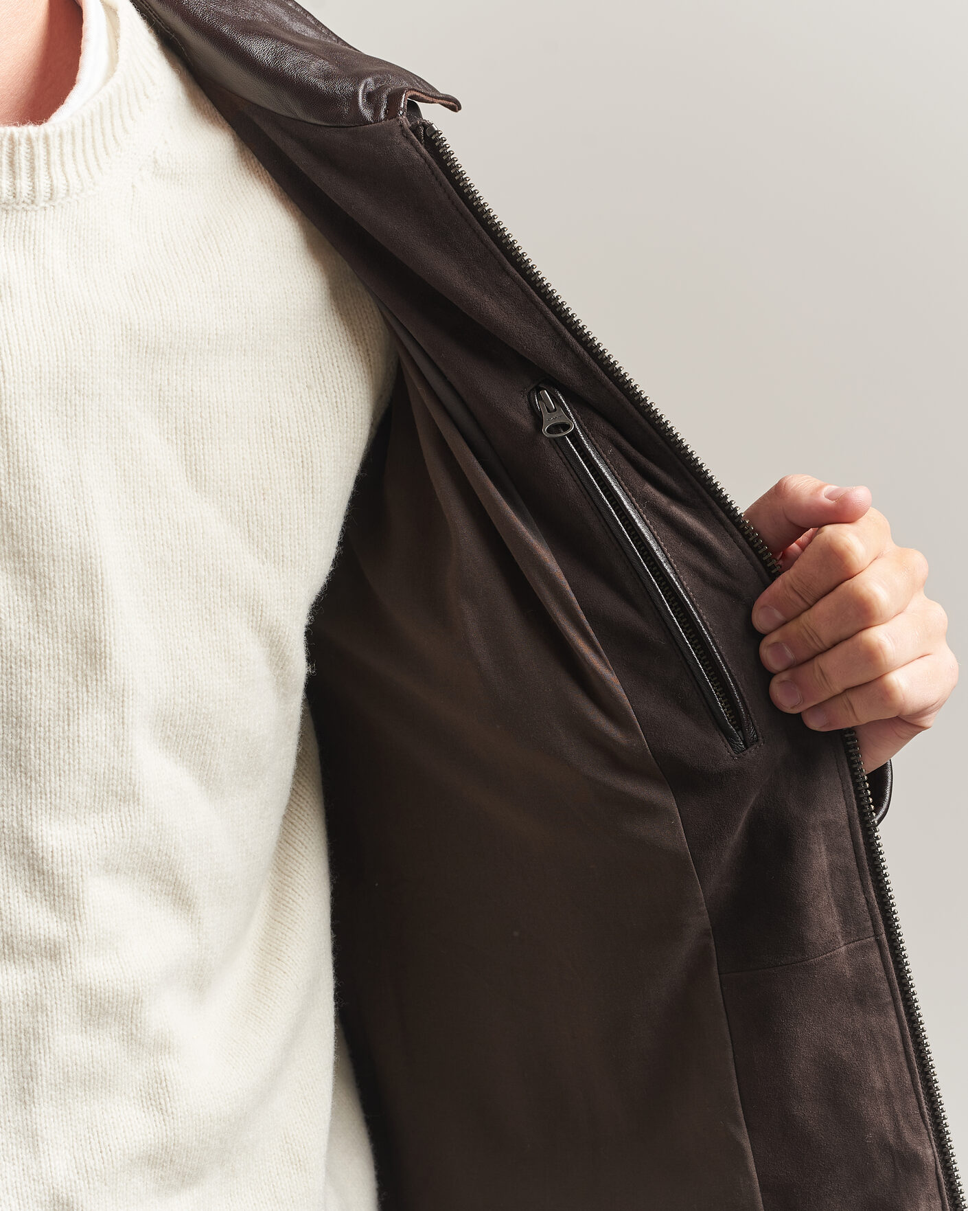 Mies | Takit | Gant | Quilted Suede Jacket Black Brown
