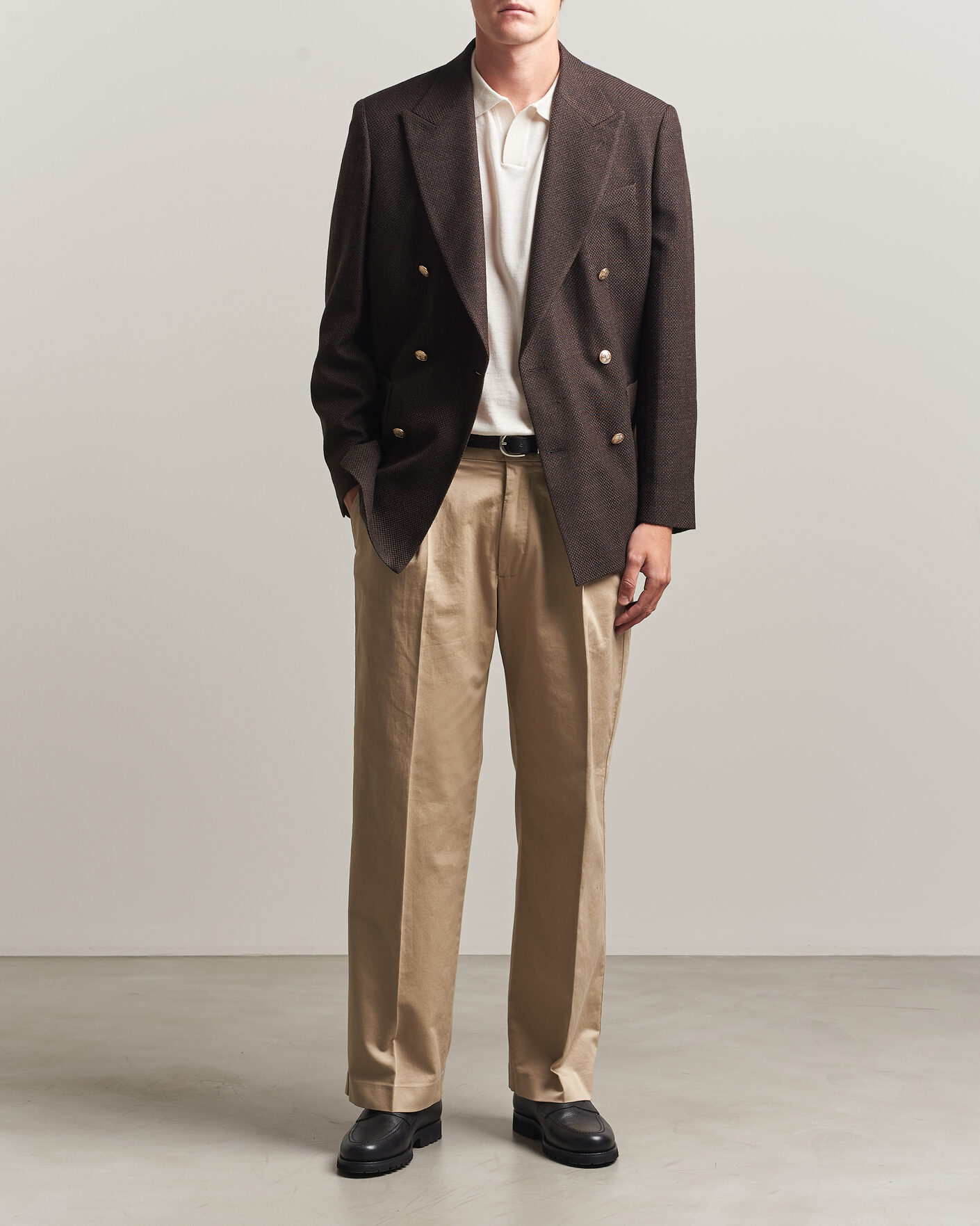 Mies | Pikkutakit | Gant | Wool Textured Double Breasted Blazer Black Brown