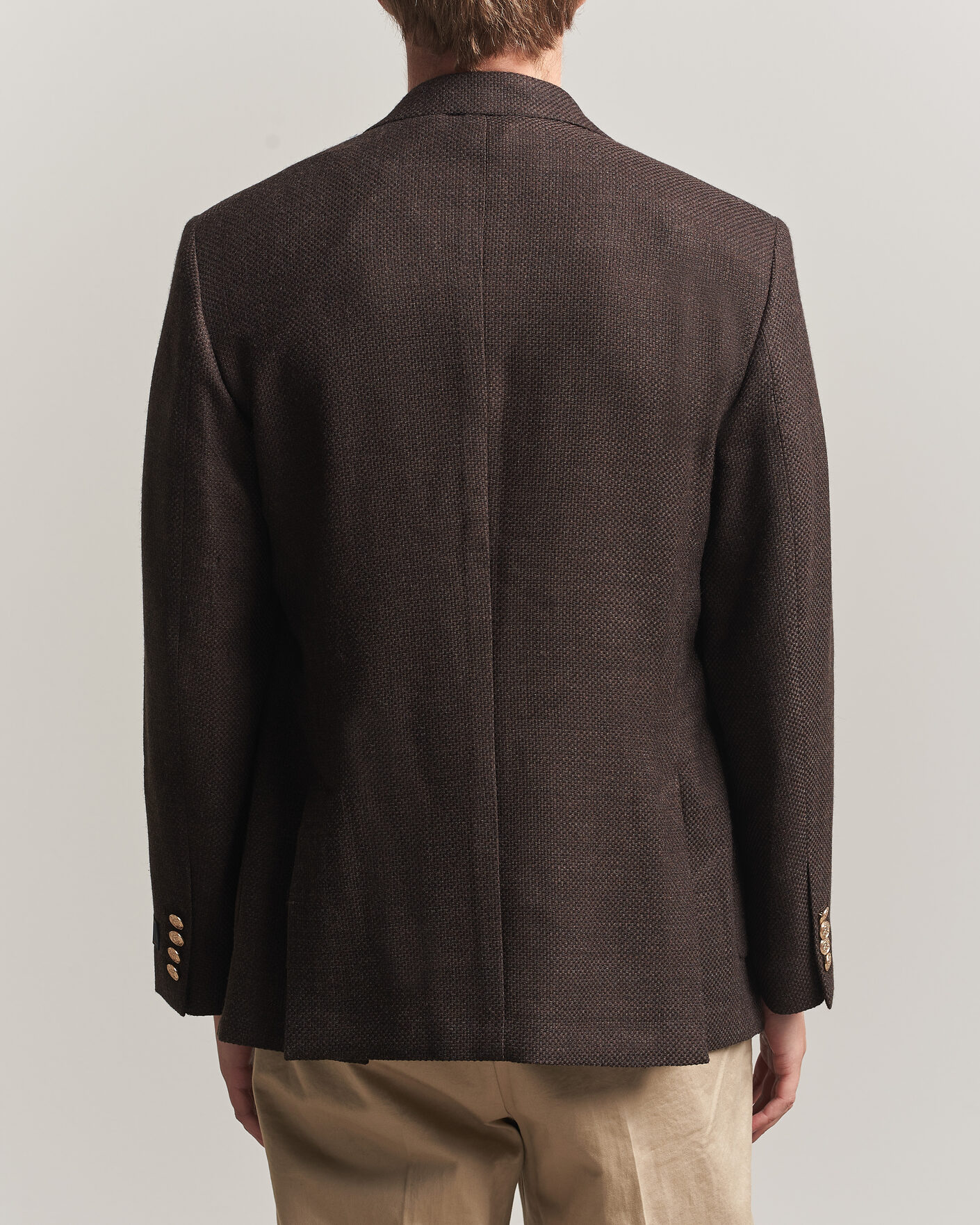 Mies | Pikkutakit | Gant | Wool Textured Double Breasted Blazer Black Brown