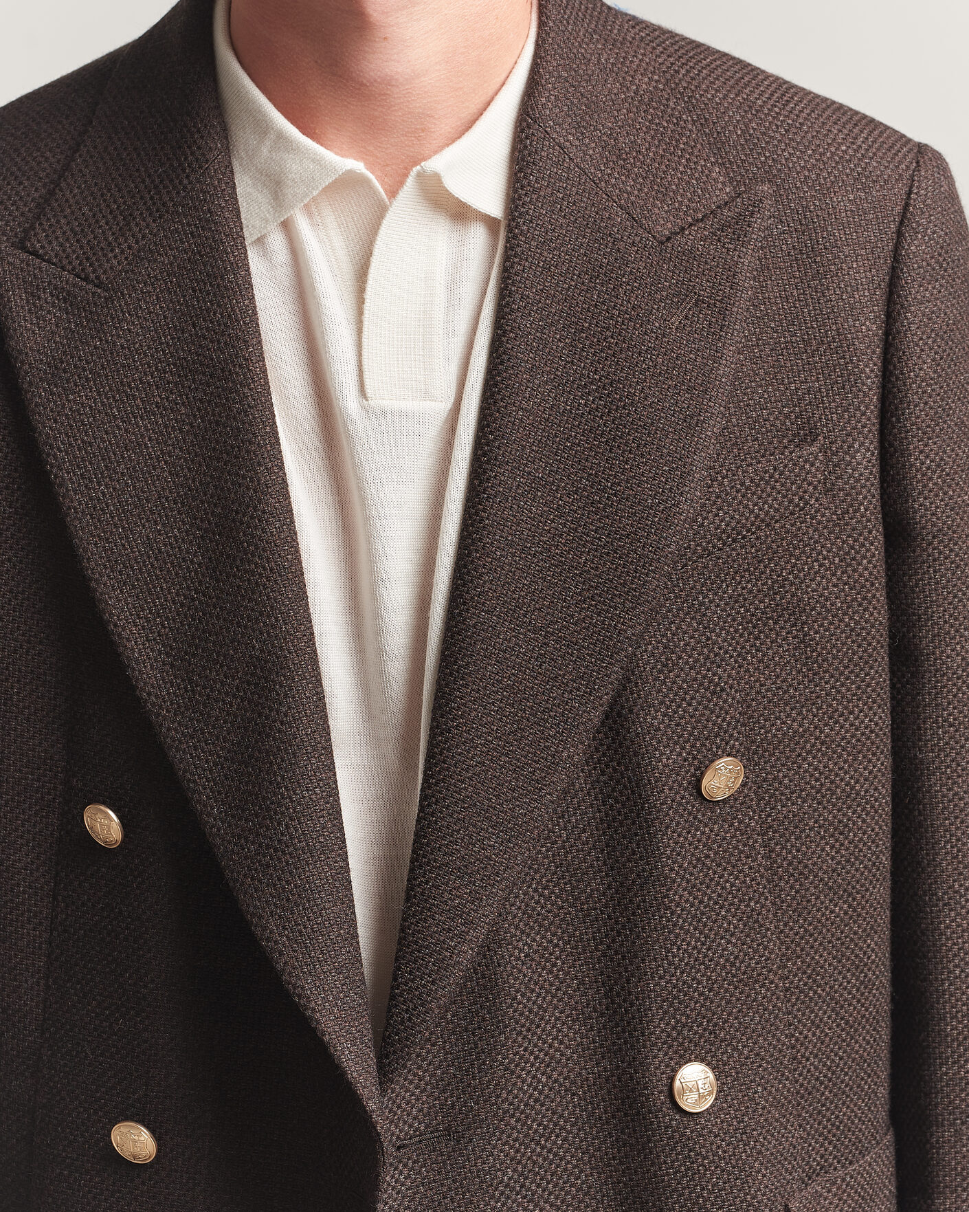 Mies | Pikkutakit | Gant | Wool Textured Double Breasted Blazer Black Brown