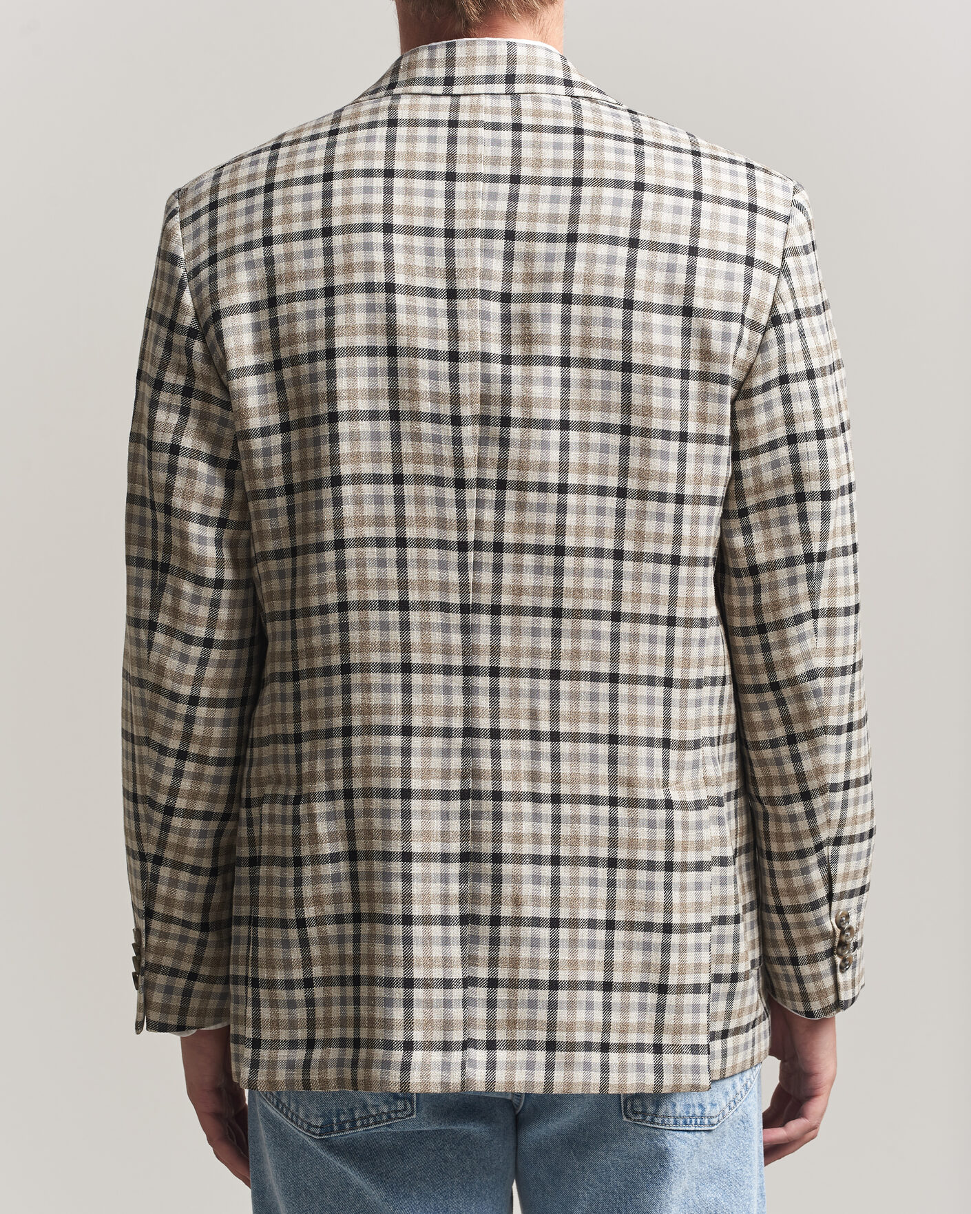 Mies | Pikkutakit | Gant | Wool/Linen Checked Blazer Cream
