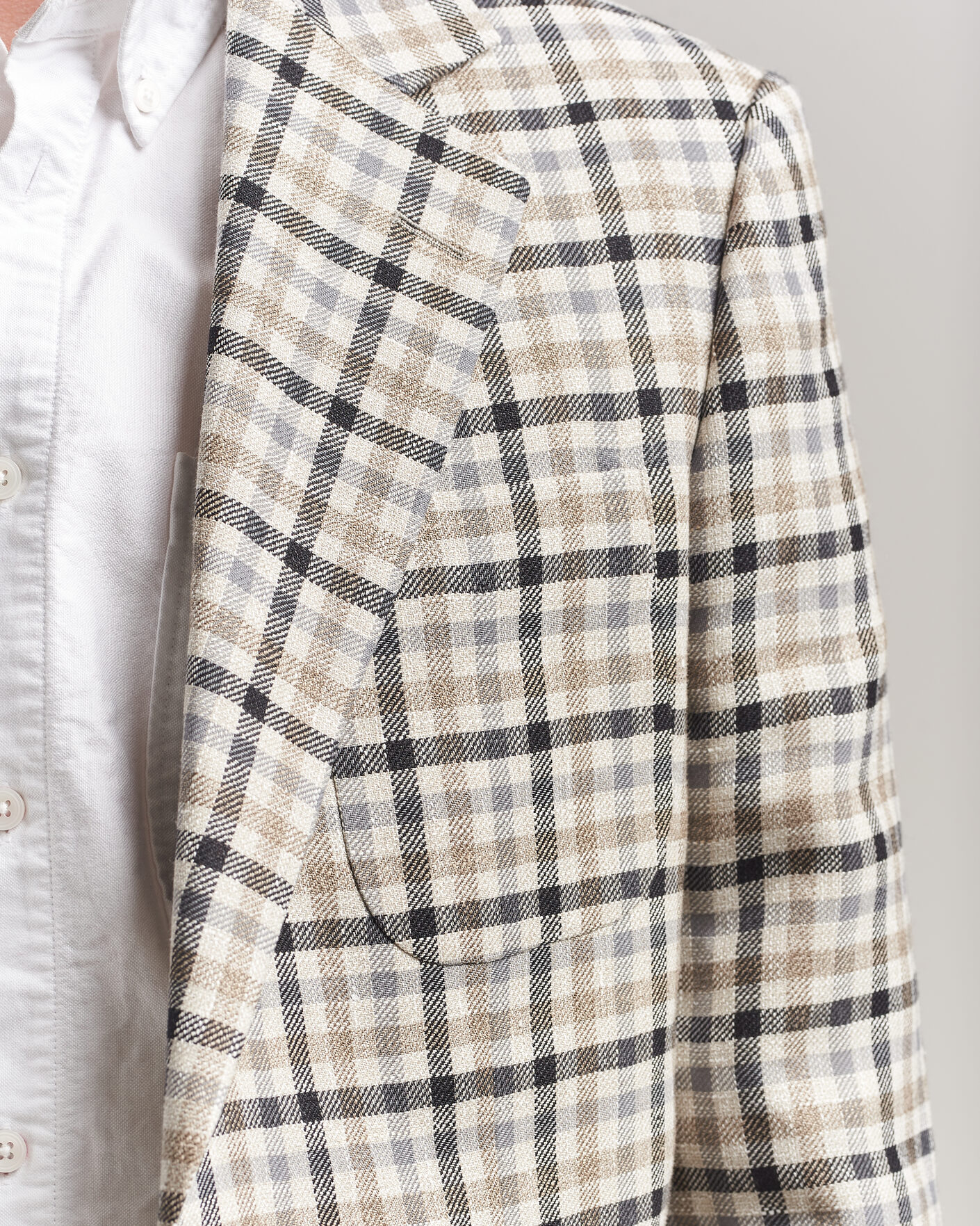 Mies | Pikkutakit | Gant | Wool/Linen Checked Blazer Cream