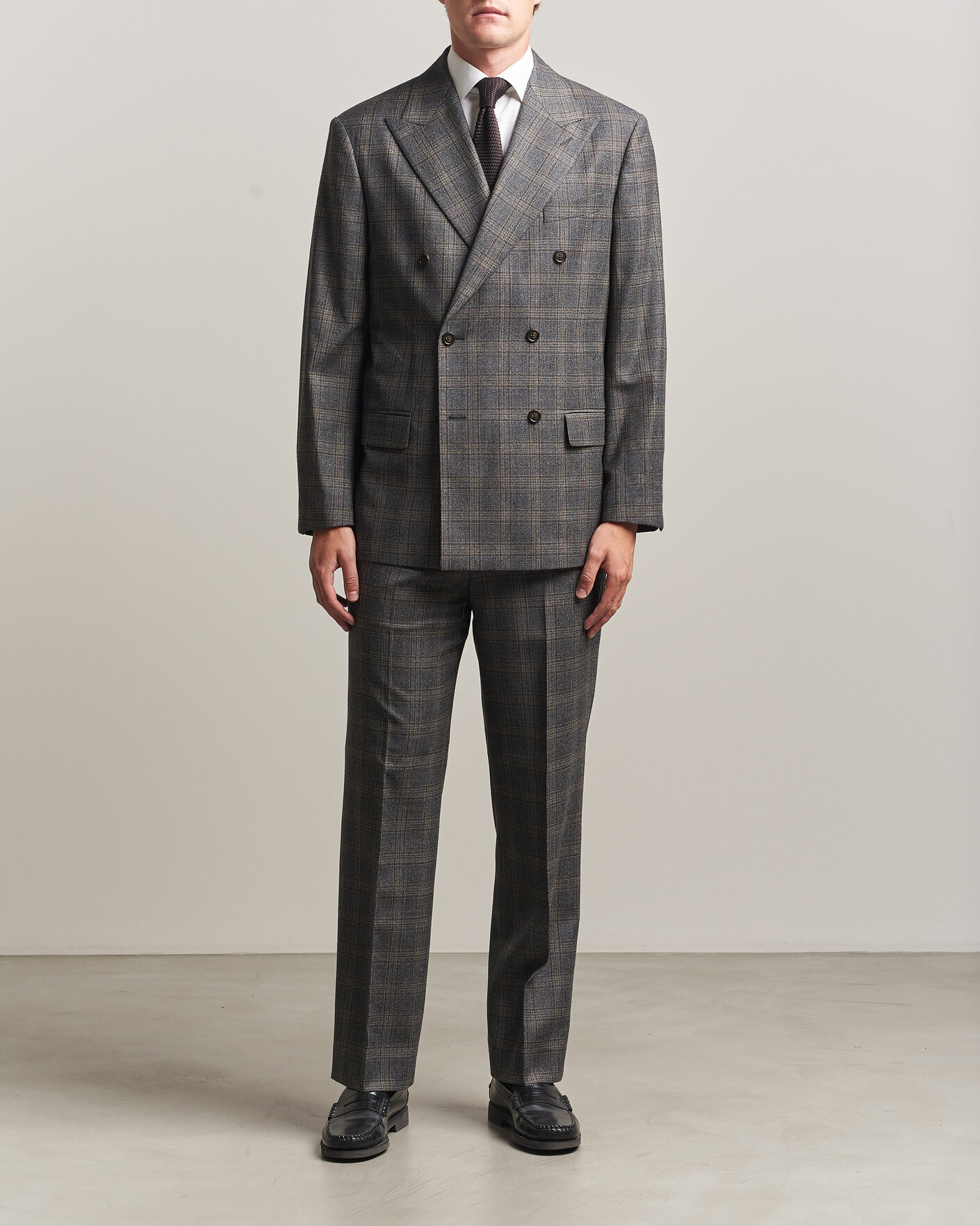 Mies | Pikkutakit | Gant | Wool Glencheck Double Breasted Blazer Ceramic Grey