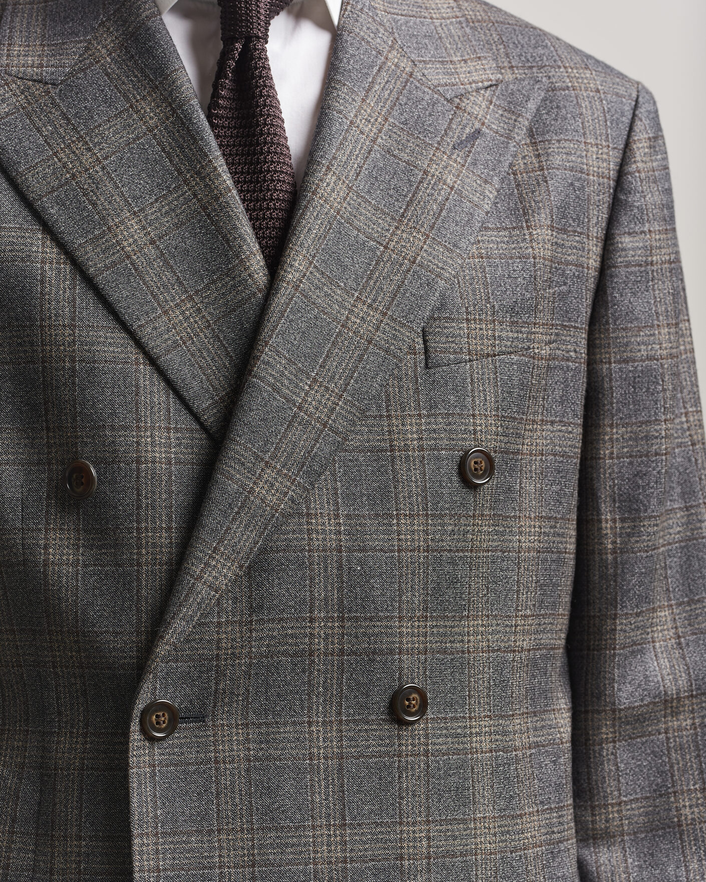 Mies | Pikkutakit | Gant | Wool Glencheck Double Breasted Blazer Ceramic Grey