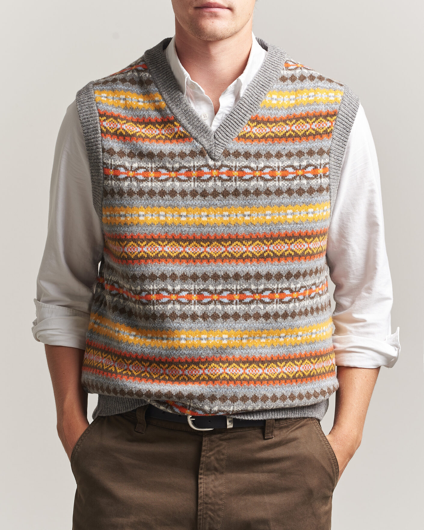 Mies | Puserot | Gant | Wool Knitted Fairisle Vest Multi
