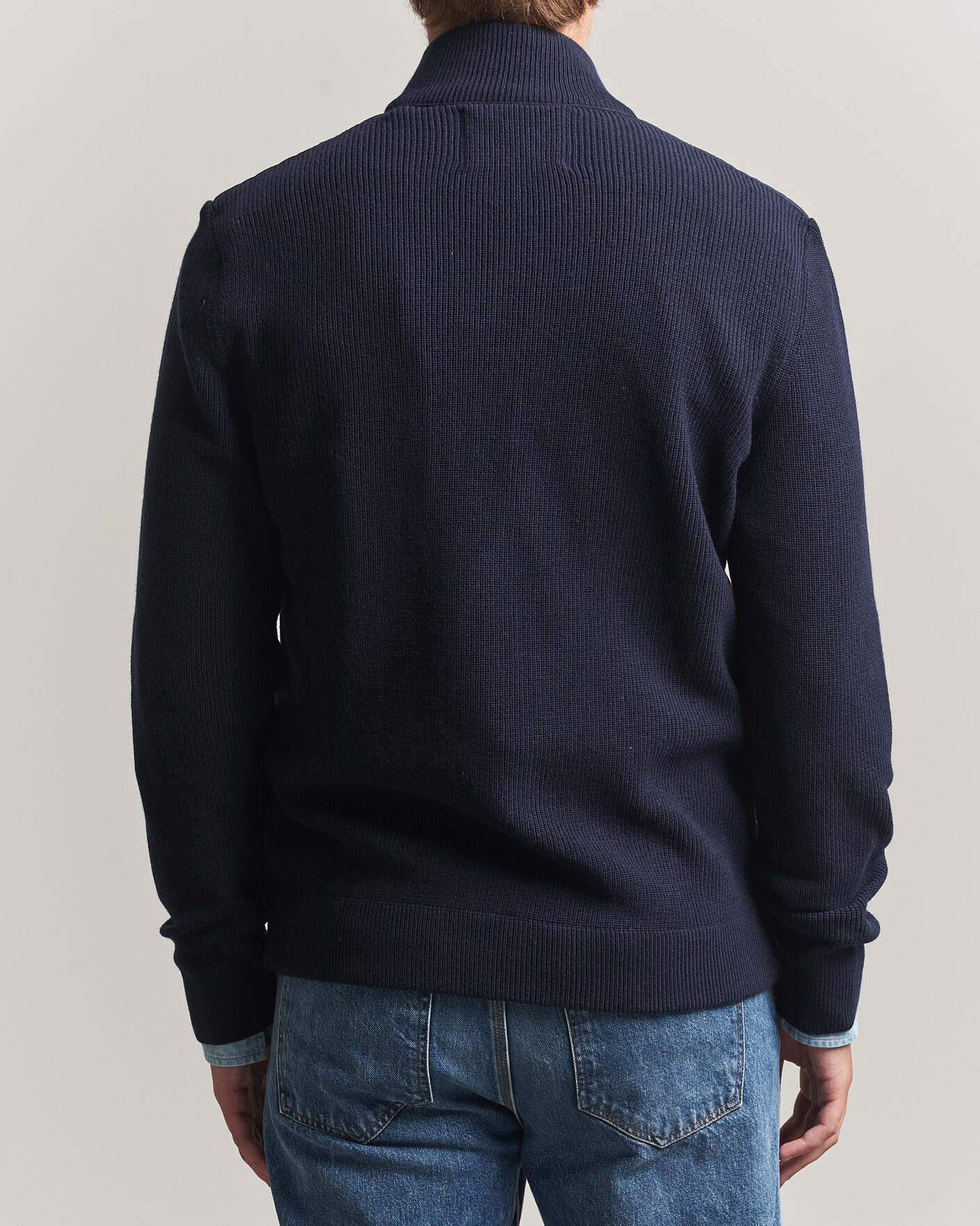 Mies | Puserot | Gant | Hybrid Full Zip Evening Blue