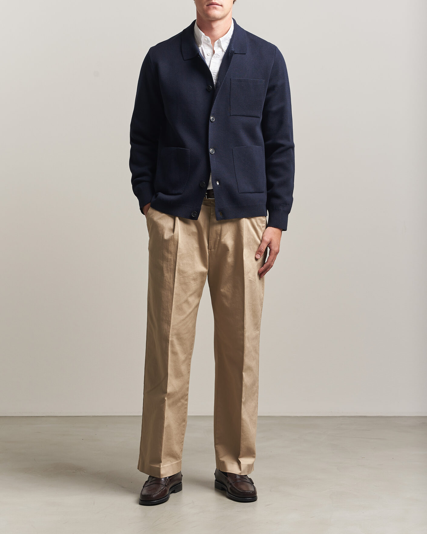 Mies | Puserot | Gant | Milano Knitted Cardigan Evening Blue