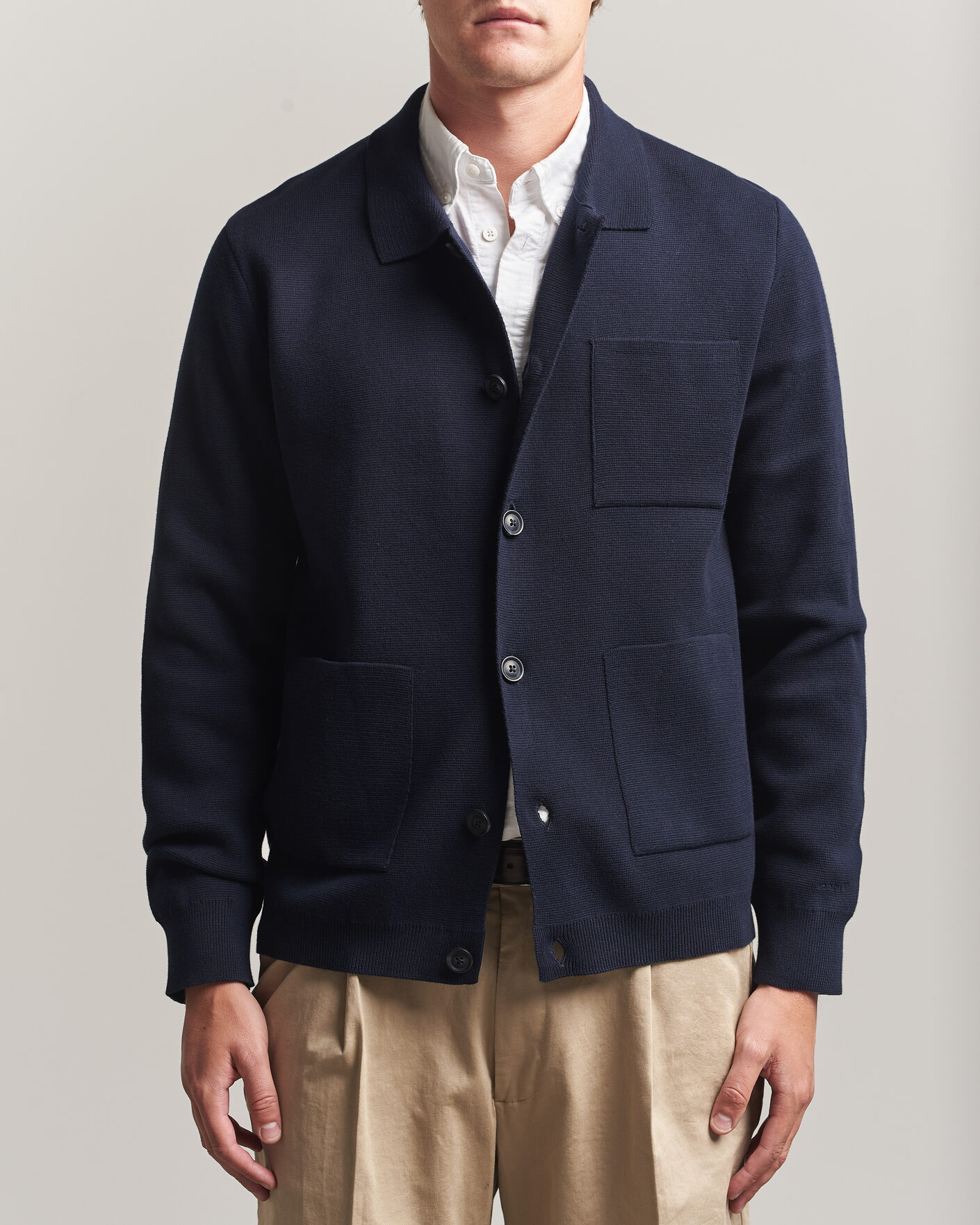 Mies | Puserot | Gant | Milano Knitted Cardigan Evening Blue