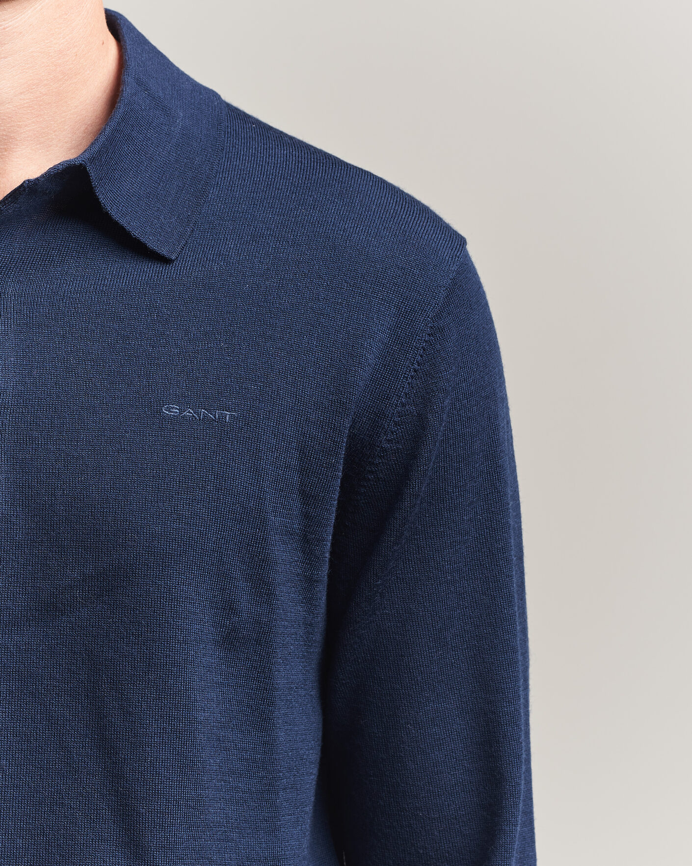 Mies | Puserot | Gant | Extrafine Merino Knitted Polo Marine