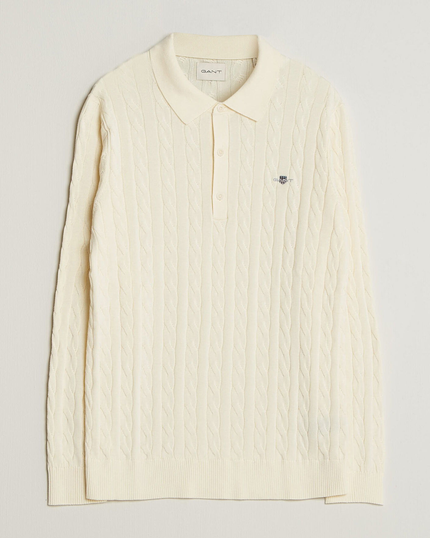 Mies | Puserot | Gant | Cotton Cable Polo Cream