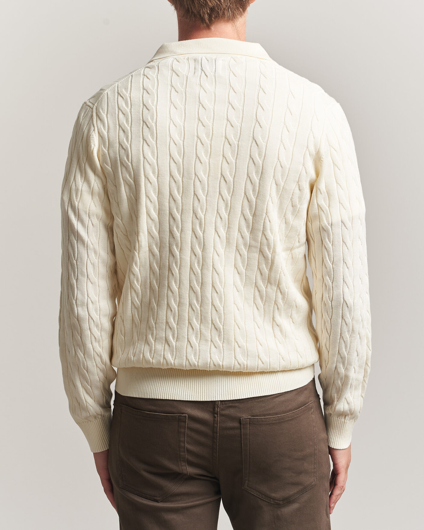 Mies | Puserot | Gant | Cotton Cable Polo Cream