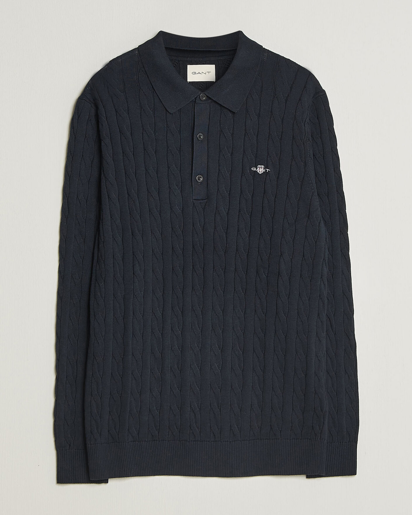Mies | Puserot | Gant | Cotton Cable Polo Evening Blue