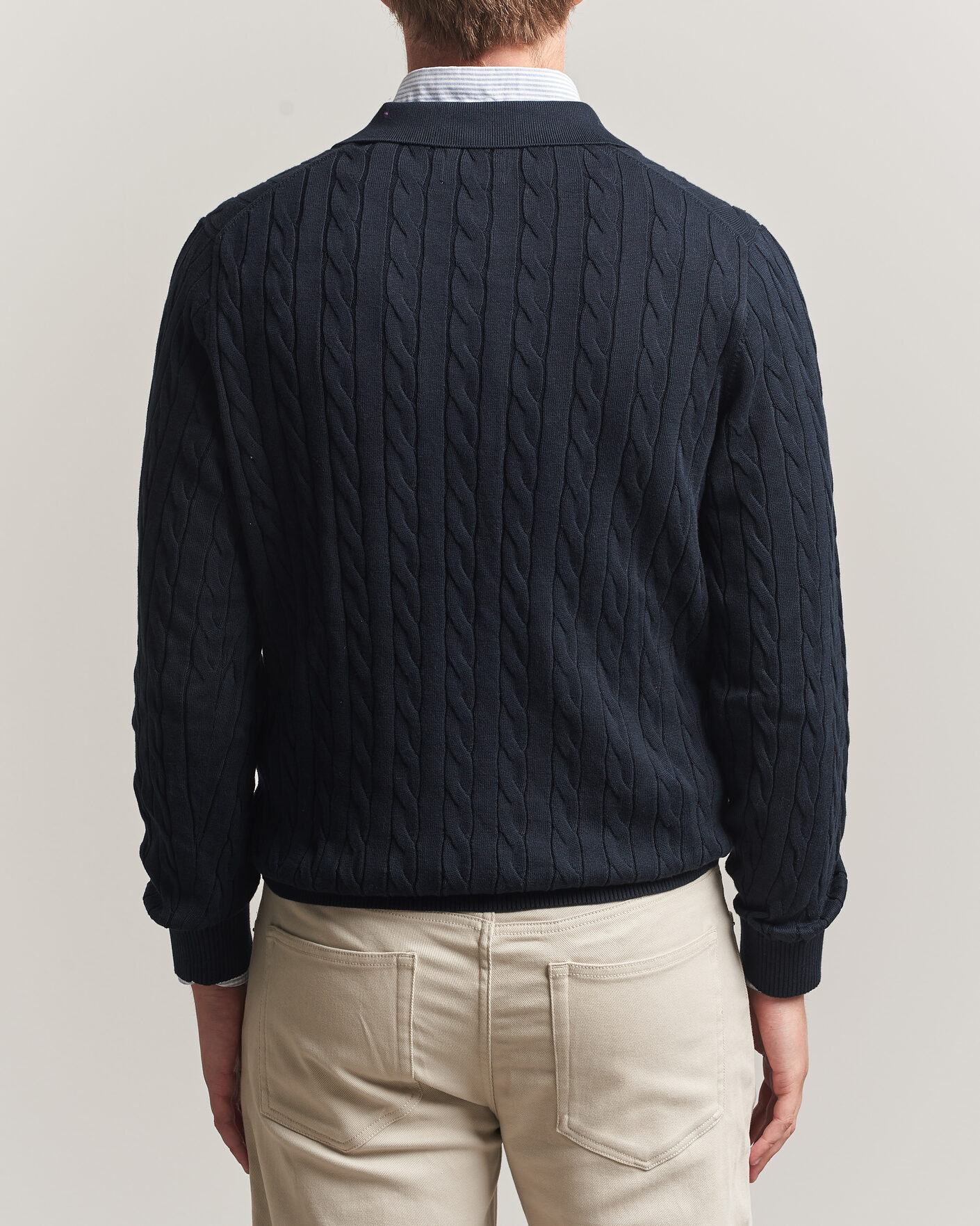 Mies | Puserot | Gant | Cotton Cable Polo Evening Blue