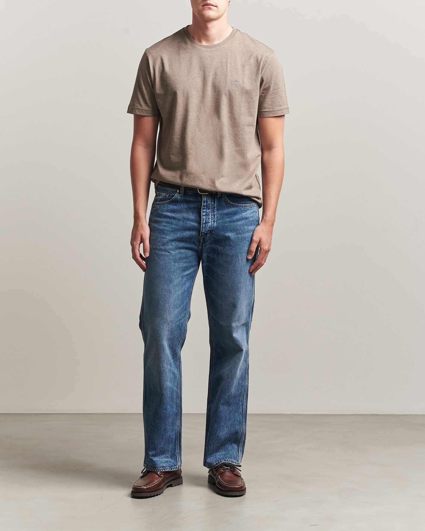 Mies | T-paidat | Gant | The Original T-Shirt Dark Hazelnut Melange