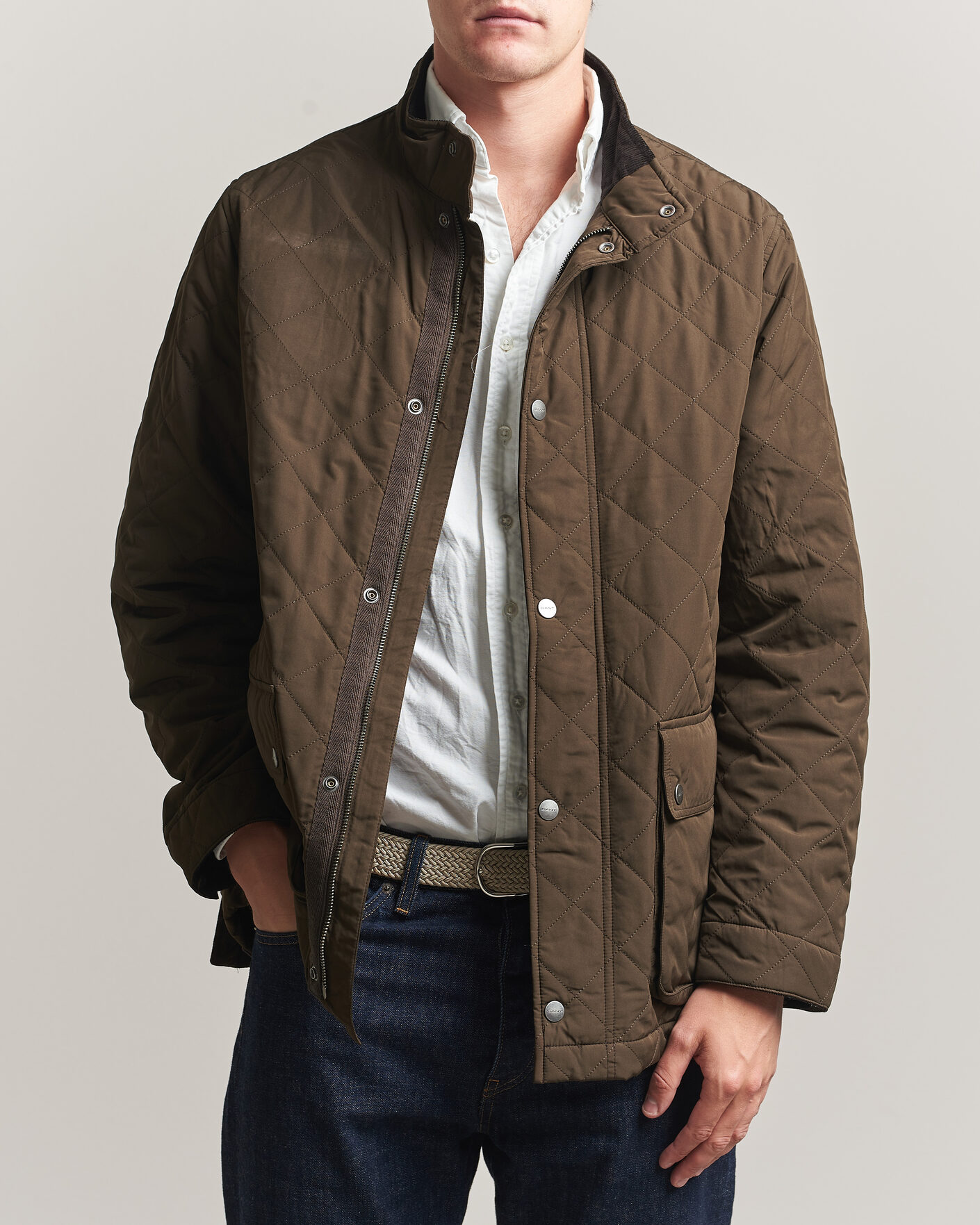 Mies | Takit | Gant | Classic Quilted Mid Jacket Black Brown