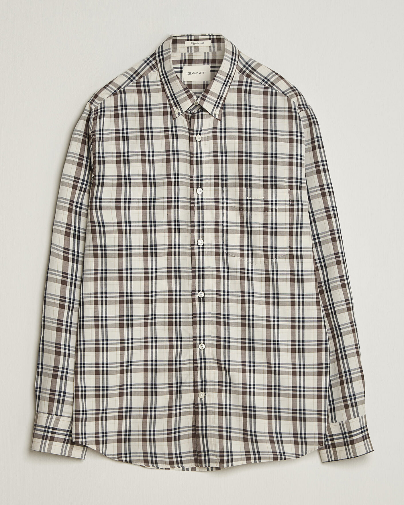 Mies | Kauluspaidat | Gant | Regular Fit Twill Checked Shirt Sand