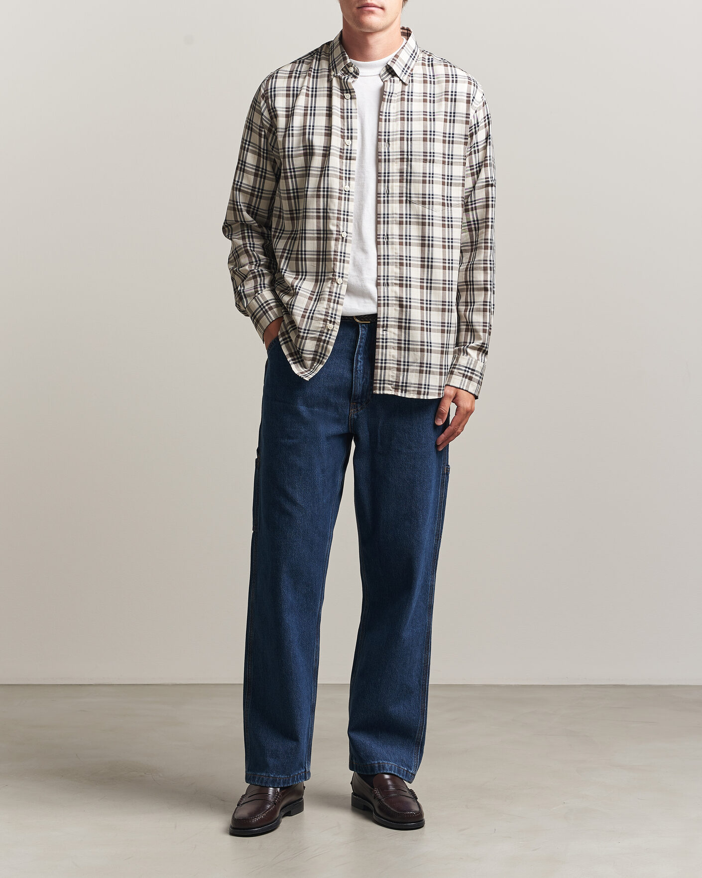 Mies | Kauluspaidat | Gant | Regular Fit Twill Checked Shirt Sand