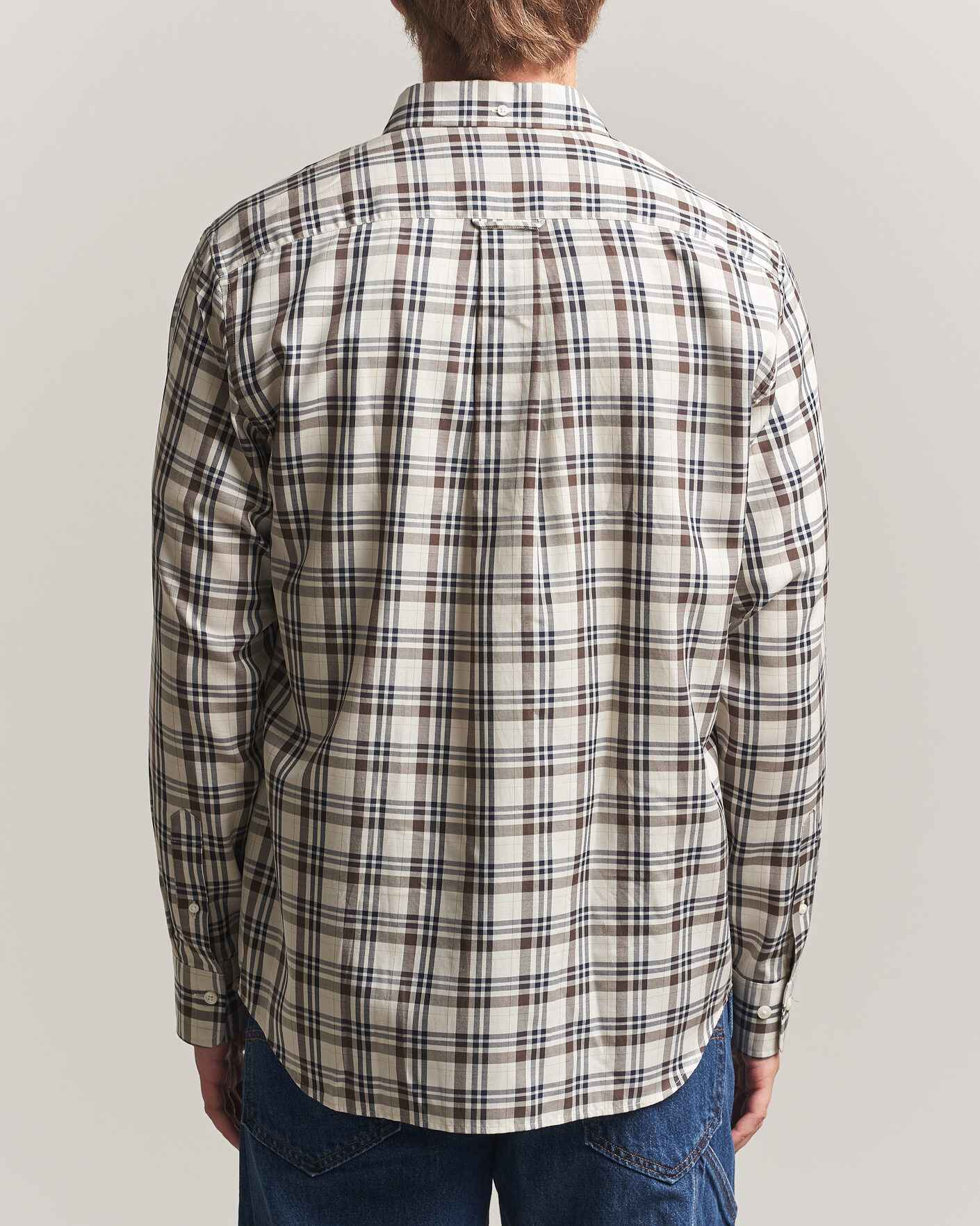 Mies | Kauluspaidat | Gant | Regular Fit Twill Checked Shirt Sand