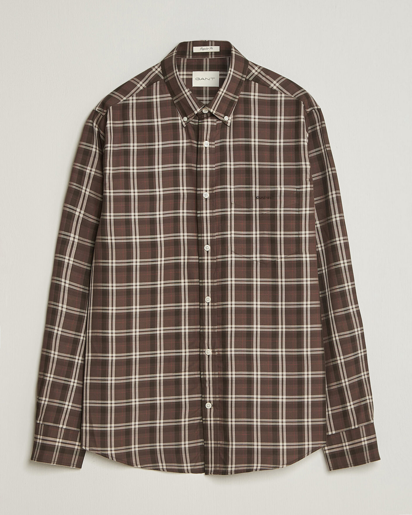 Mies | Kauluspaidat | Gant | Regular Fit Twill Checked Shirt Faded Taupe