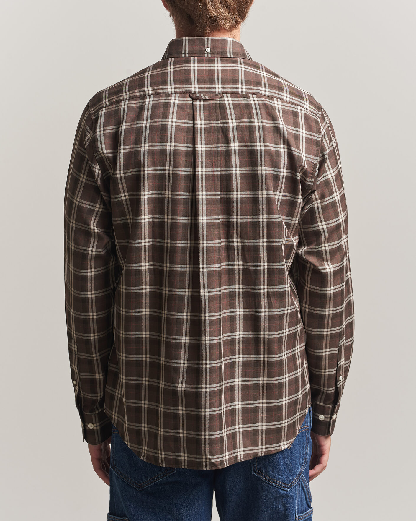 Mies | Kauluspaidat | Gant | Regular Fit Twill Checked Shirt Faded Taupe