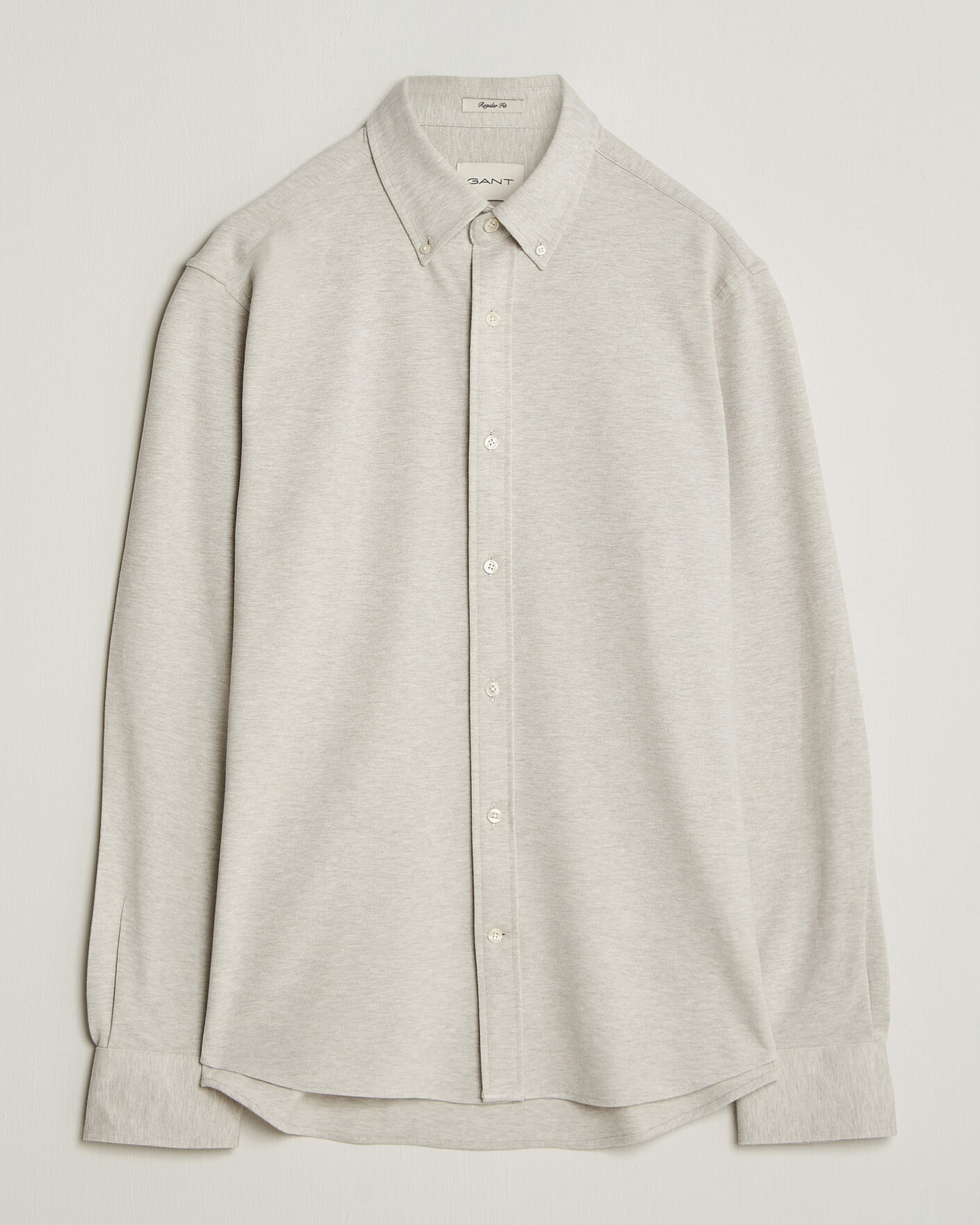 Mies | Kauluspaidat | Gant | Regular Fit Jersey Pique Shirt Light Beige Melange