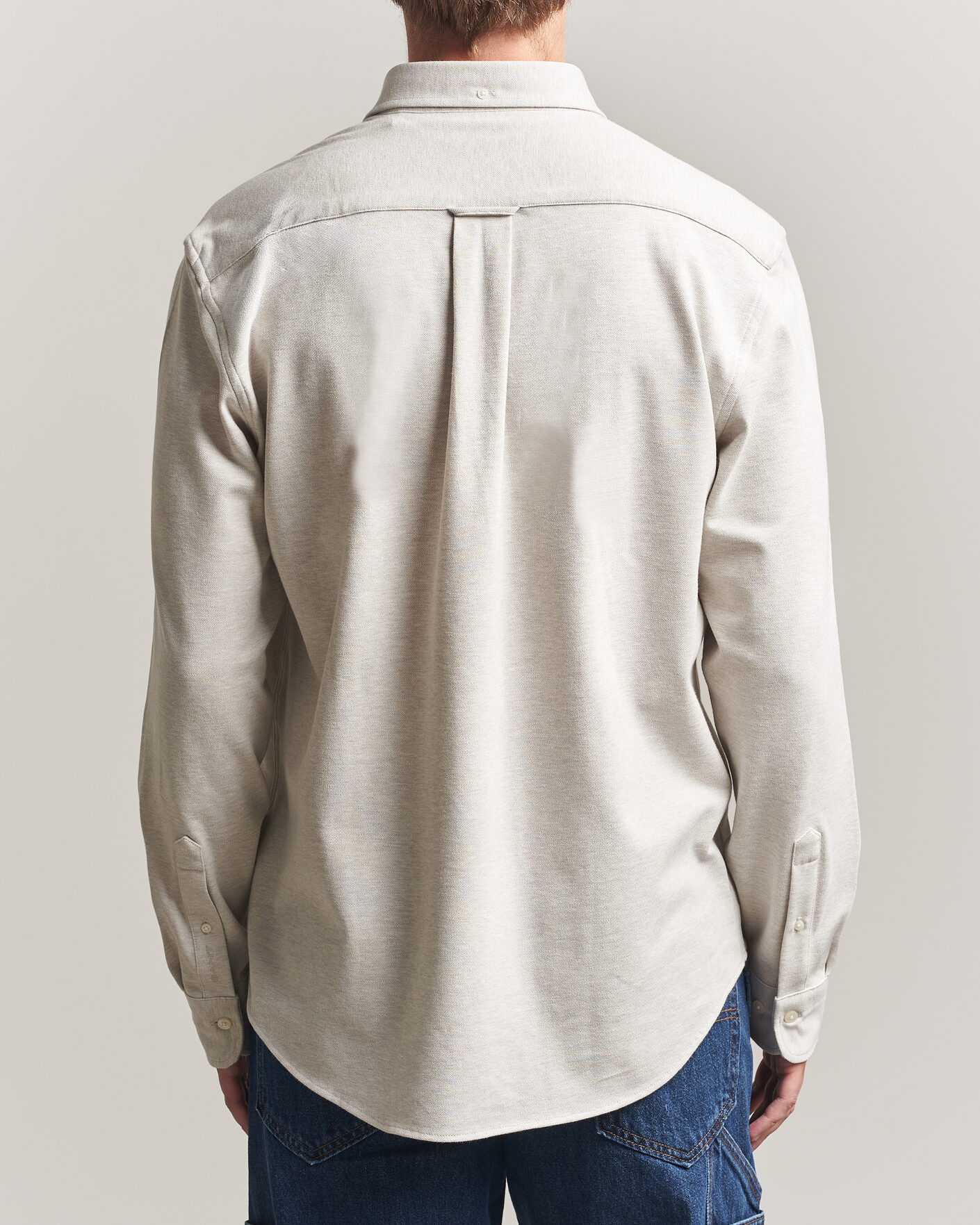 Mies | Kauluspaidat | Gant | Regular Fit Jersey Pique Shirt Light Beige Melange