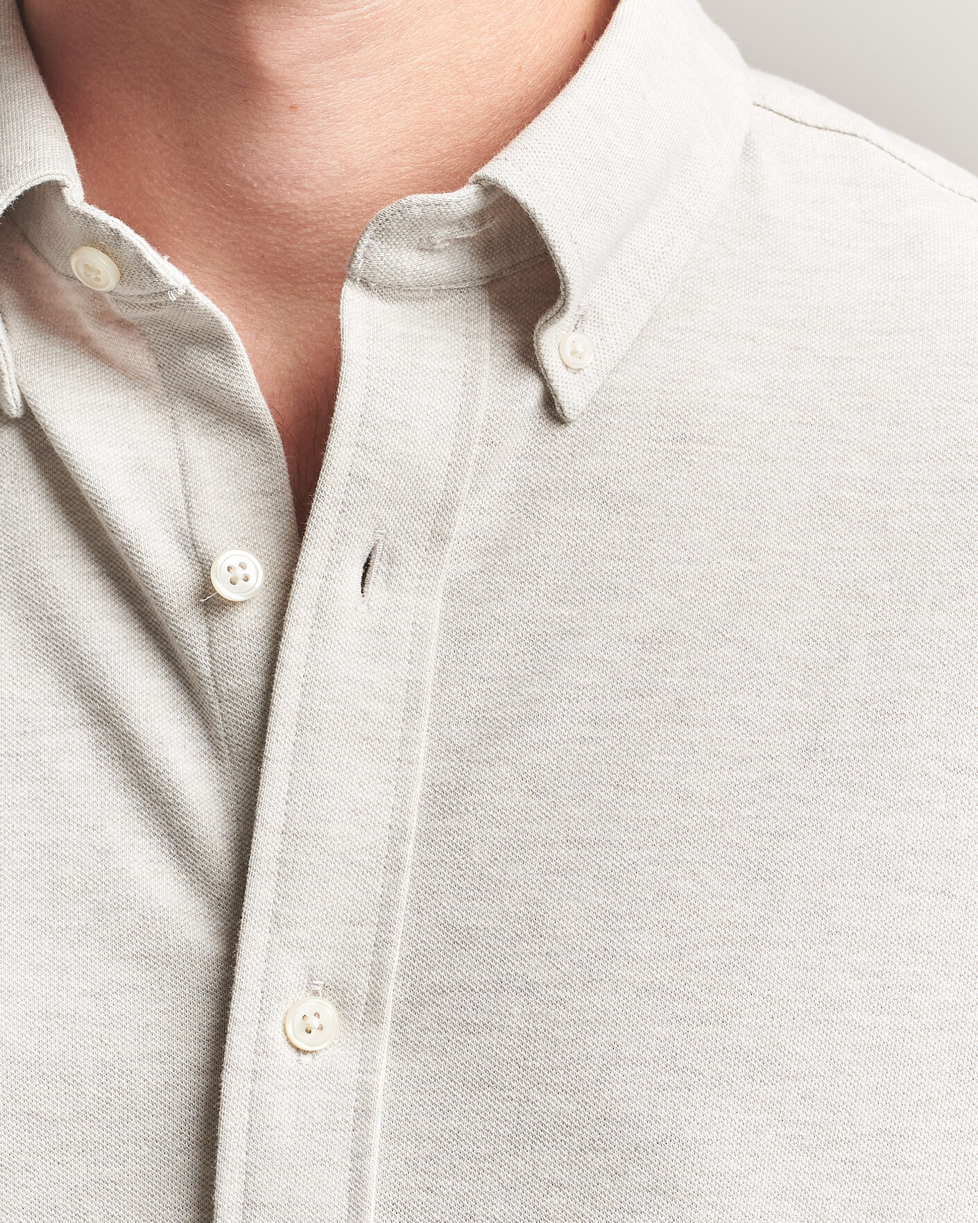Mies | Kauluspaidat | Gant | Regular Fit Jersey Pique Shirt Light Beige Melange