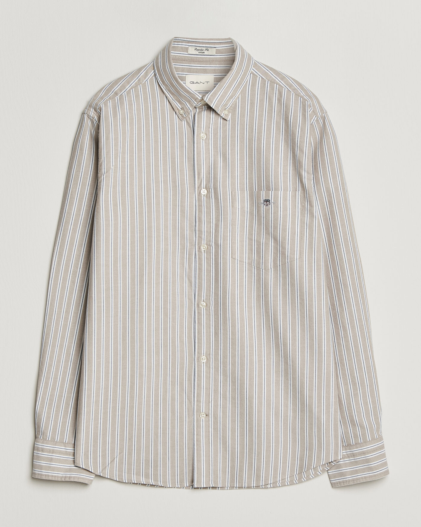 Mies | Kauluspaidat | Gant | Regular Fit Classic Striped Oxford Shirt Light Taupe