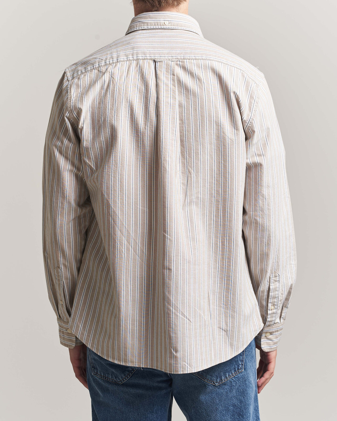 Mies | Kauluspaidat | Gant | Regular Fit Classic Striped Oxford Shirt Light Taupe