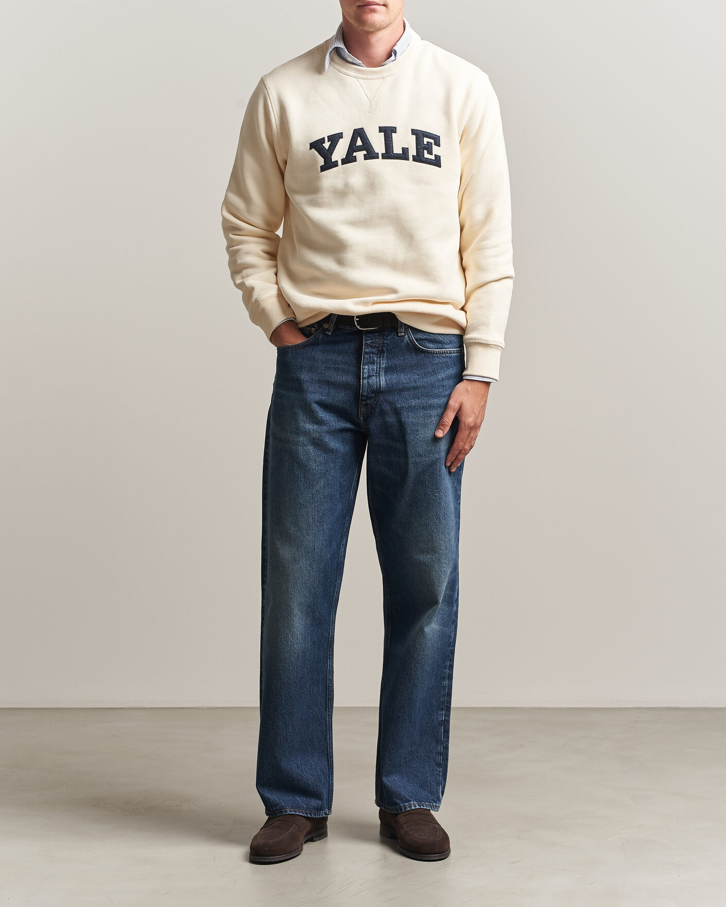 Mies | Puserot | Gant | YALE Crew Neck Sweatshirt Cream