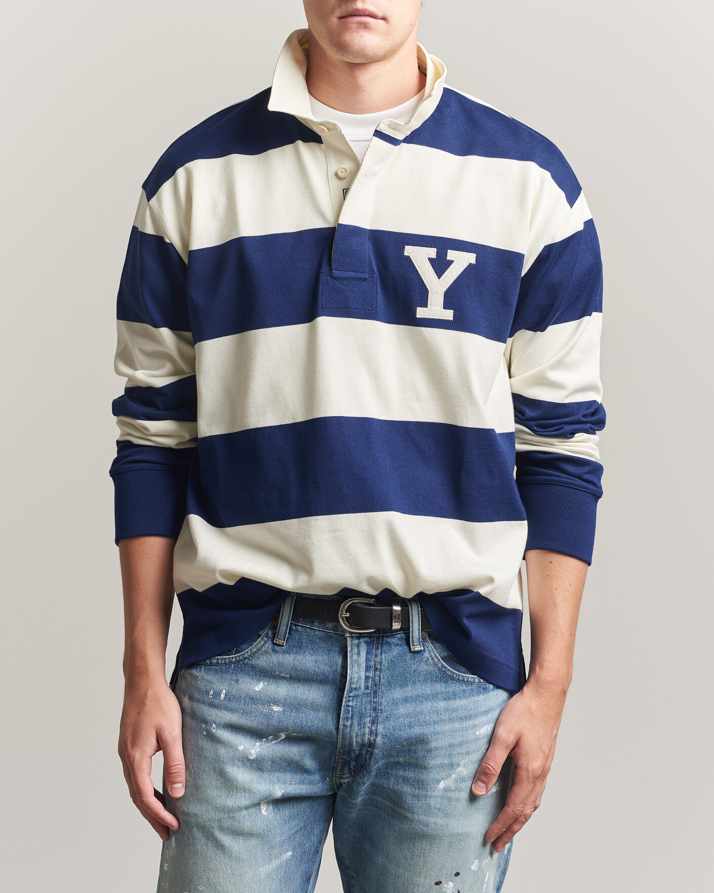 Mies | Puserot | Gant | YALE Striped Heavy Rugger Rich Navy
