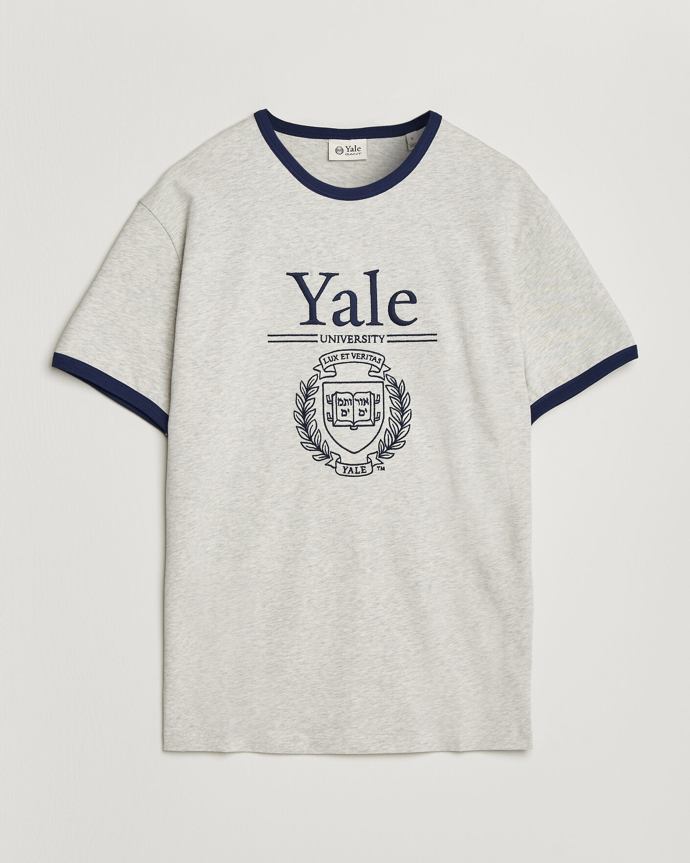 Mies | T-paidat | Gant | YALE Crew Neck T-Shirt Grey Melange