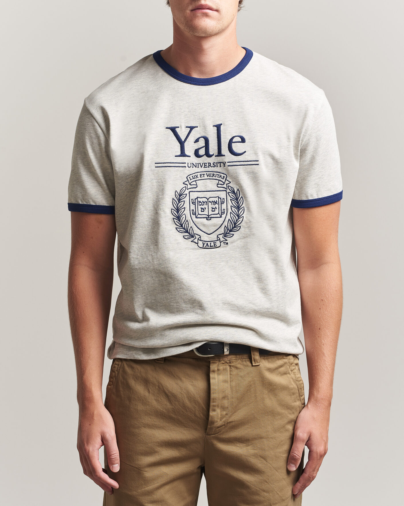 Mies | T-paidat | Gant | YALE Crew Neck T-Shirt Grey Melange