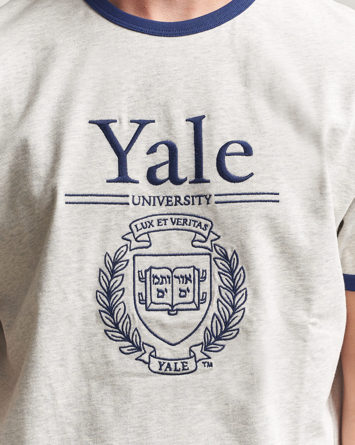 Mies | T-paidat | Gant | YALE Crew Neck T-Shirt Grey Melange